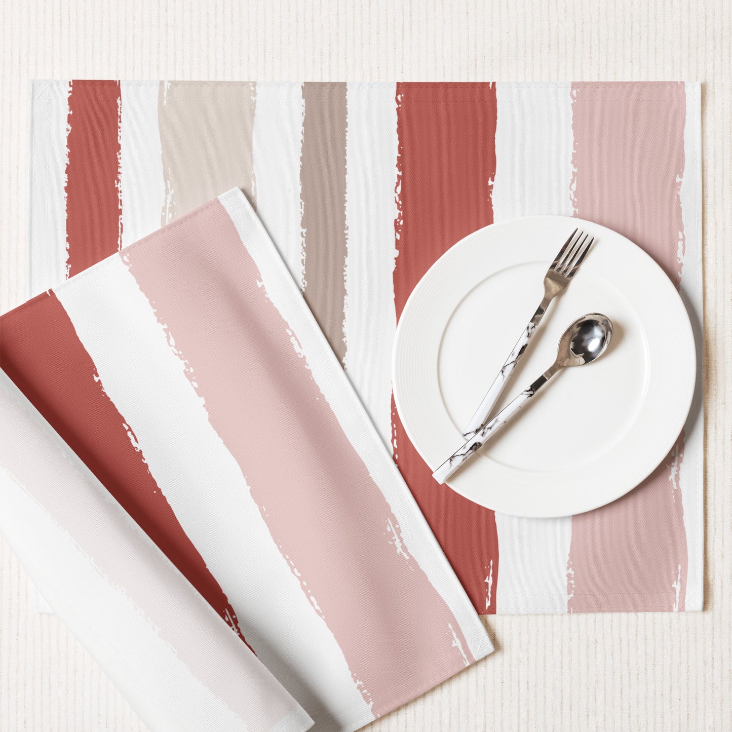 Placemat Set with Hand-painted Brush Stroke Print | PSBS-1137