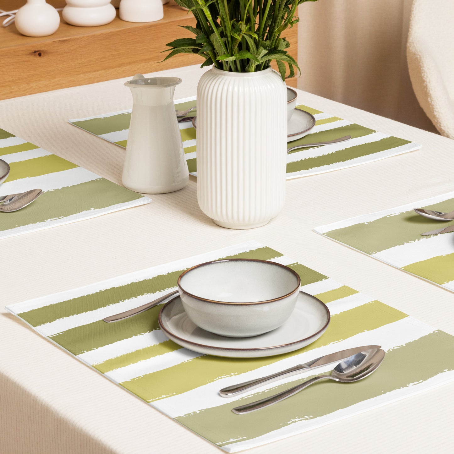 Placemat Set with Hand-painted Brush Stroke Print | PSBS-1142