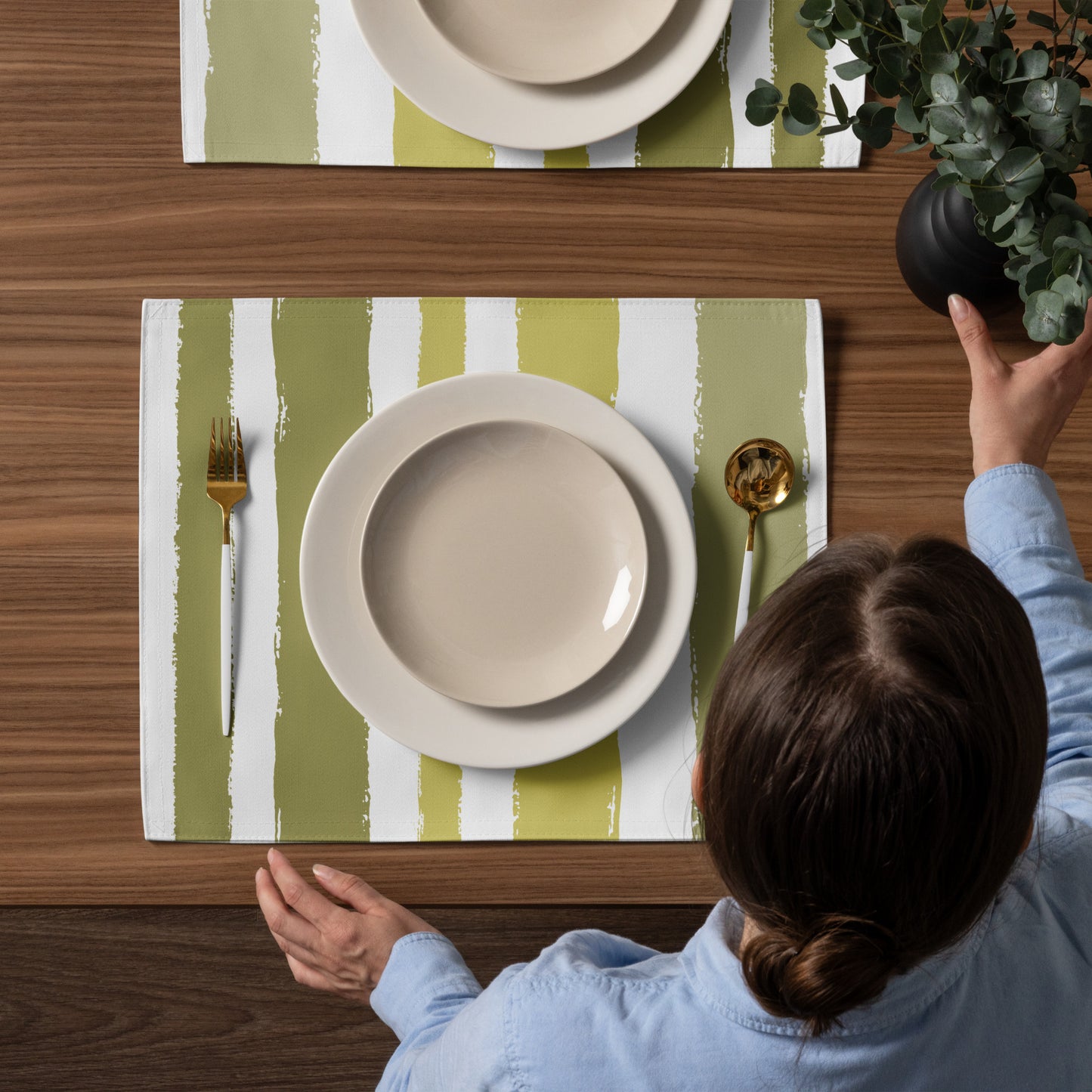 Placemat Set with Hand-painted Brush Stroke Print | PSBS-1142