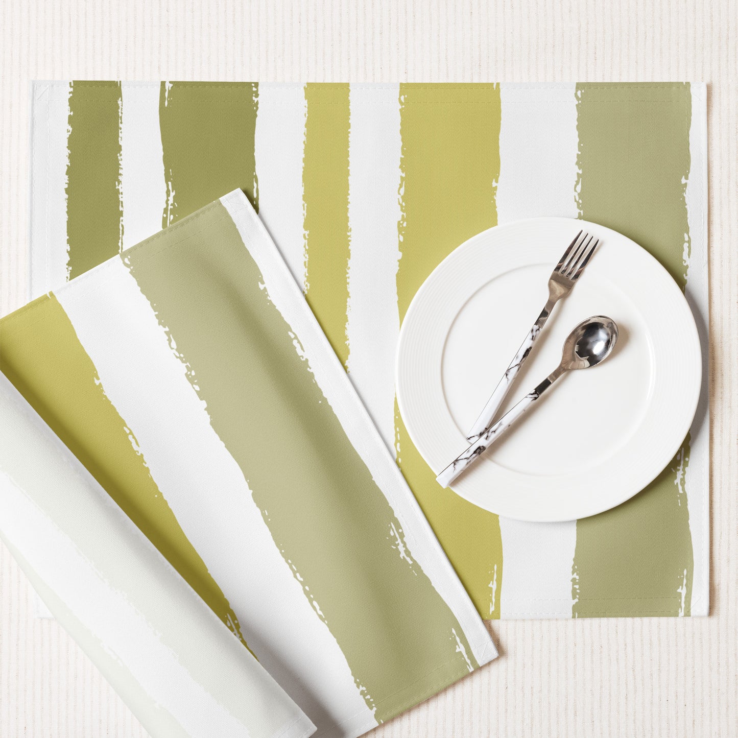 Multicolor Polyester Placemats with Hand-painted Brush Stroke Print — Set of 4 #PSBS-1142