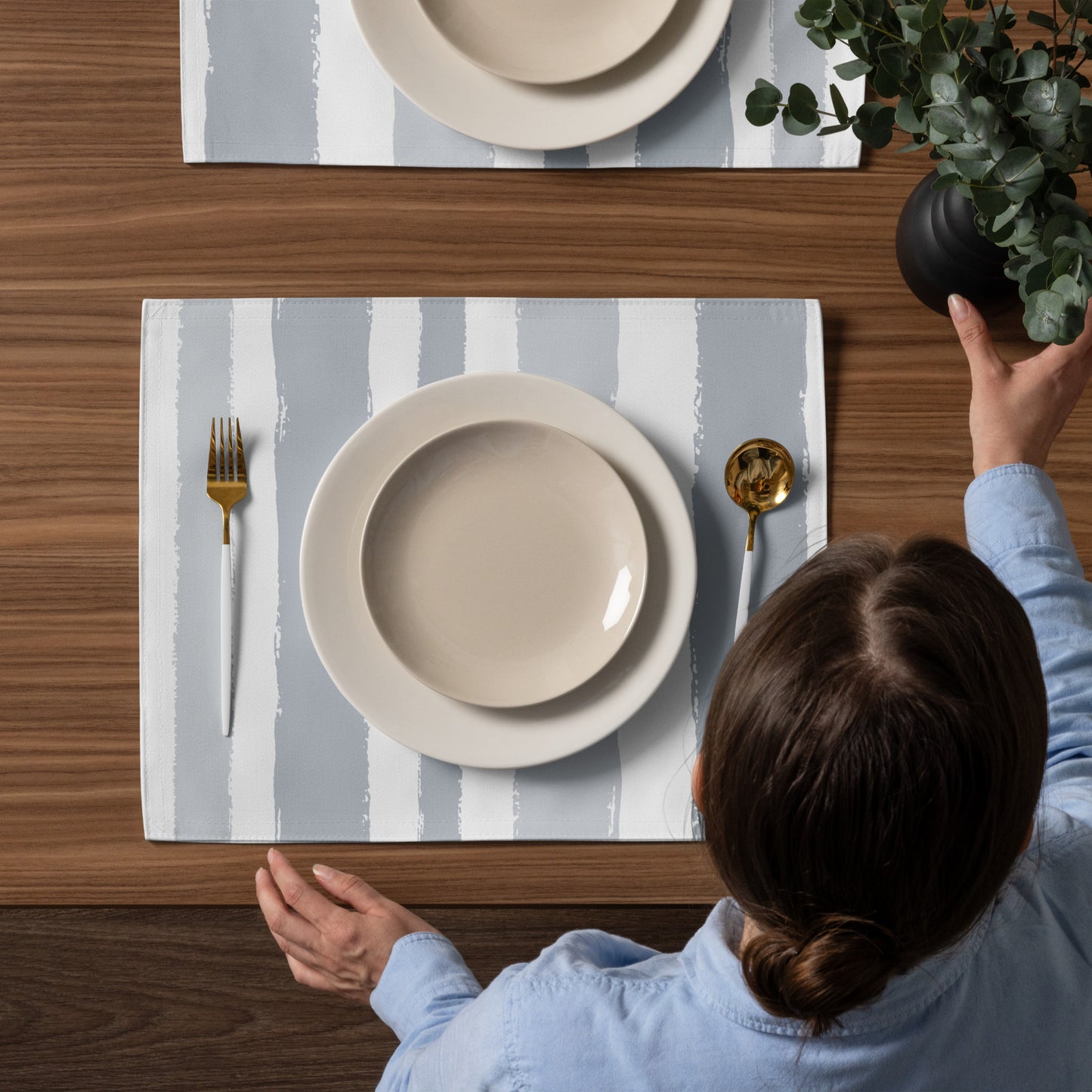 Placemat Set with Hand-painted Brush Stroke Print | PSBS-1151