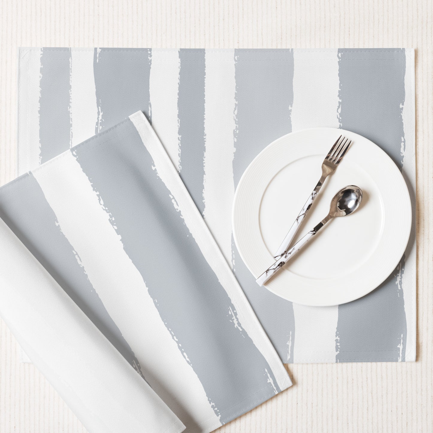 Multicolor Polyester Placemats with Hand-painted Brush Stroke Print — Set of 4 #PSBS-1151