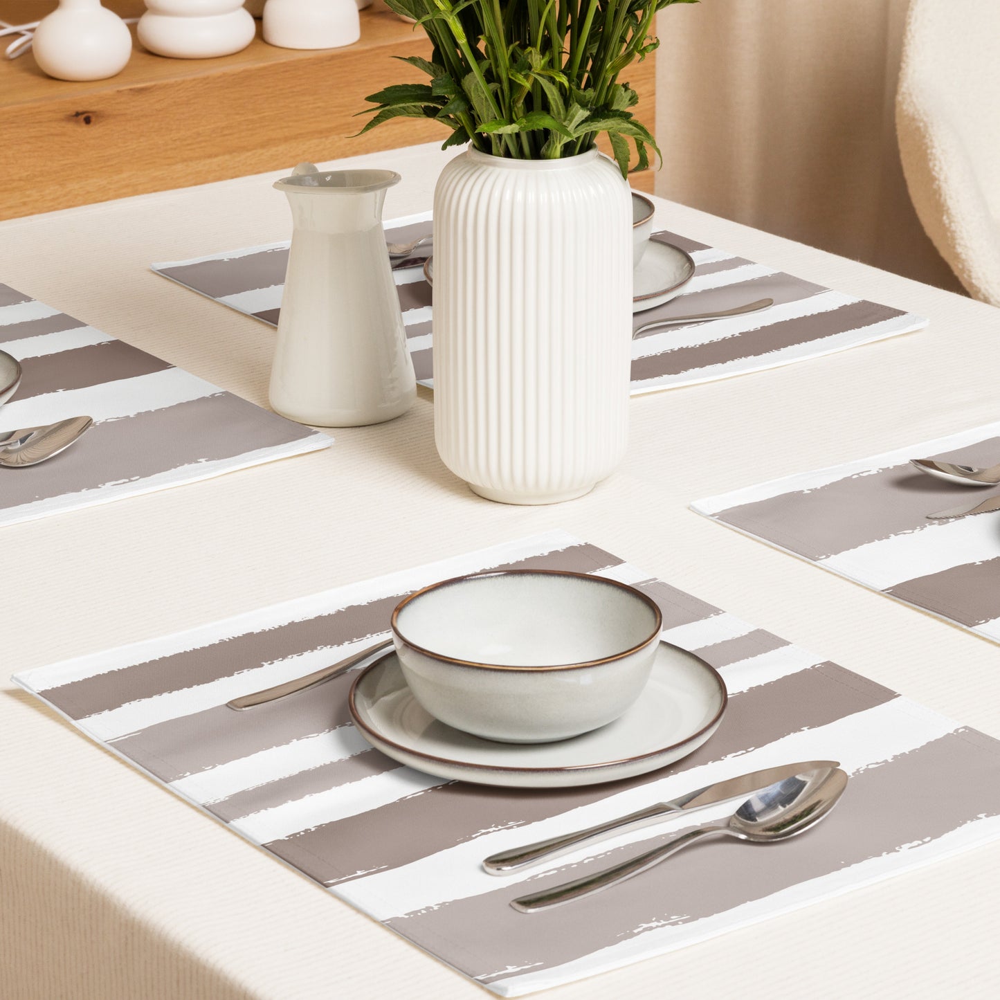 Placemat Set with Hand-painted Brush Stroke Print | PSBS-1152