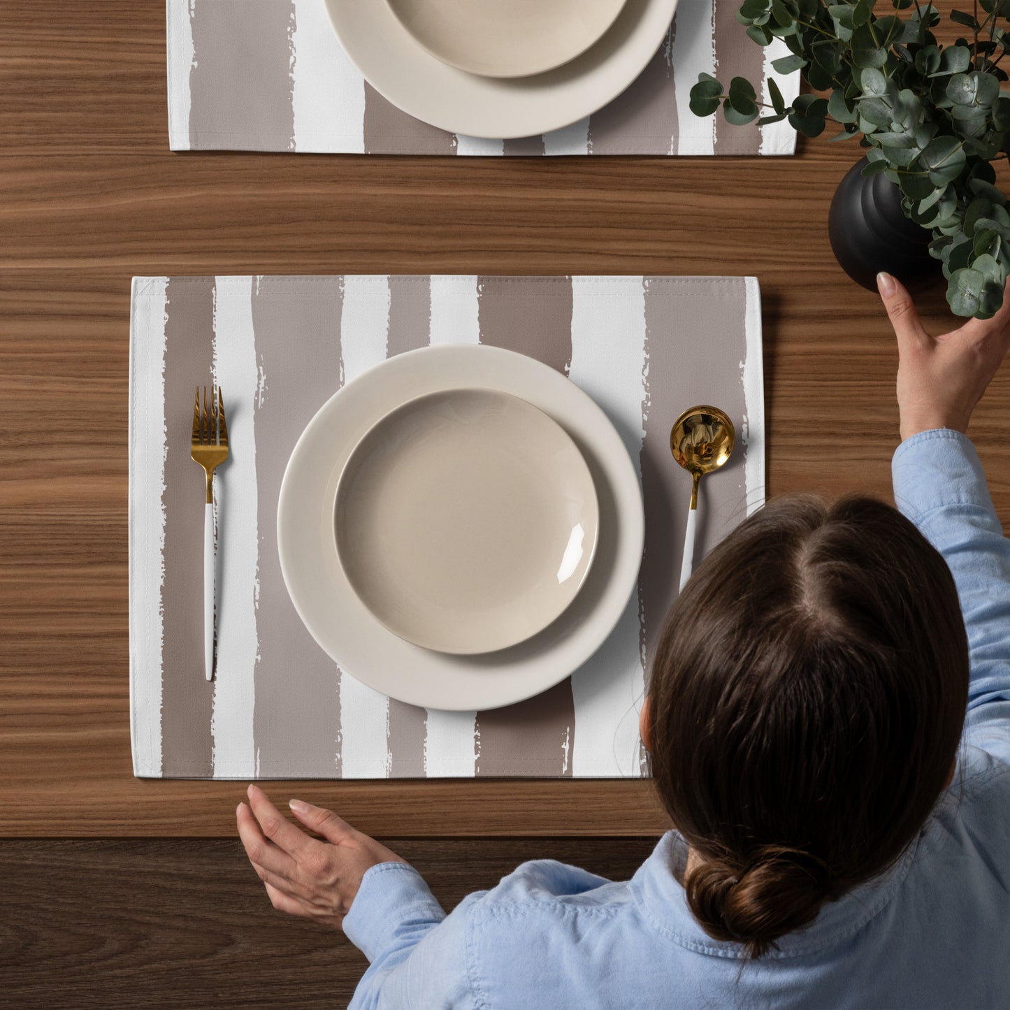 Placemat Set with Hand-painted Brush Stroke Print | PSBS-1152
