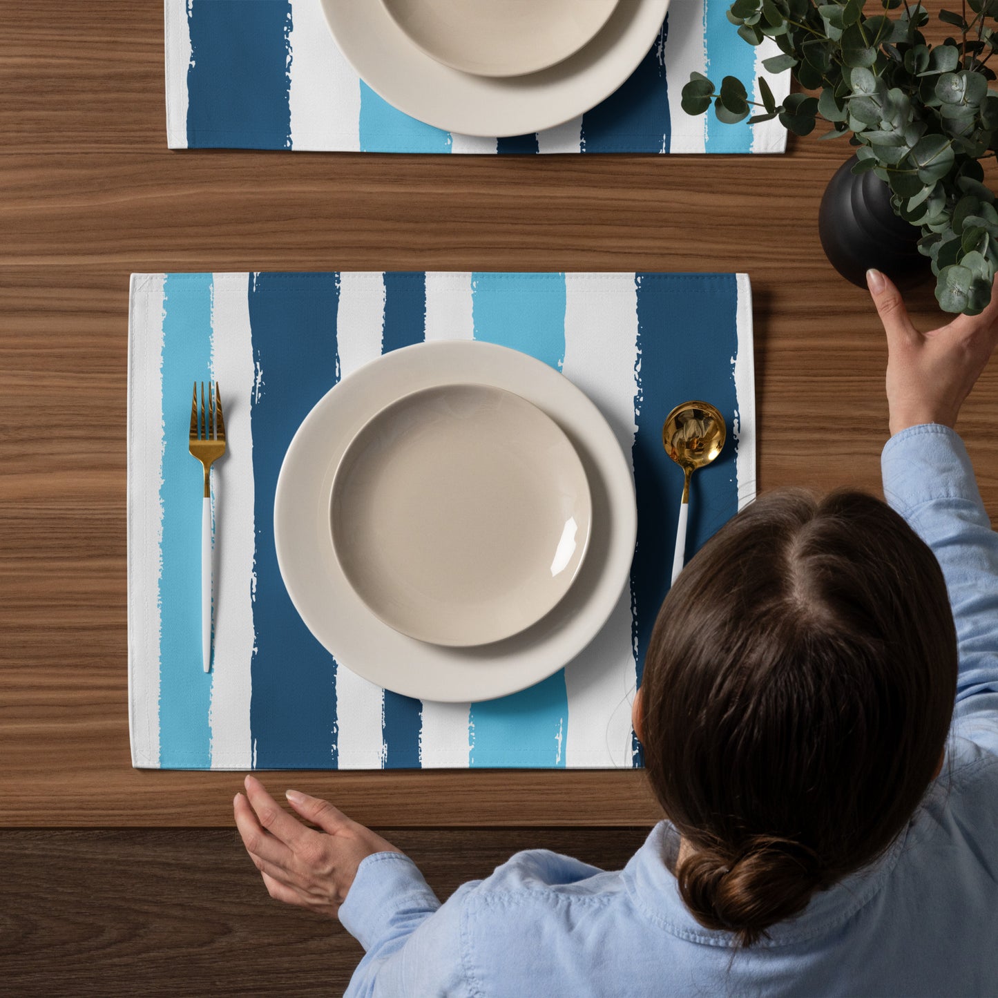 Placemat Set with Hand-painted Brush Stroke Print | PSBS-1153