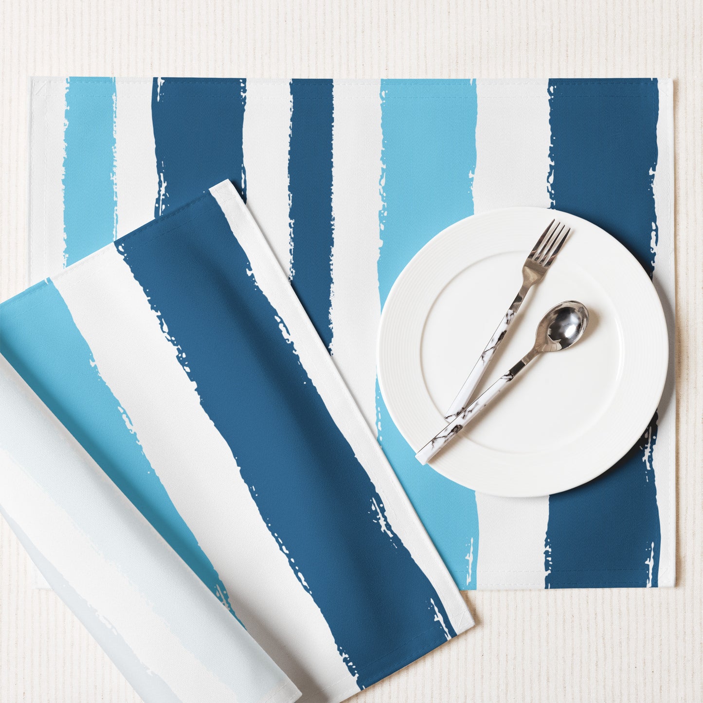 Placemat Set with Hand-painted Brush Stroke Print | PSBS-1153