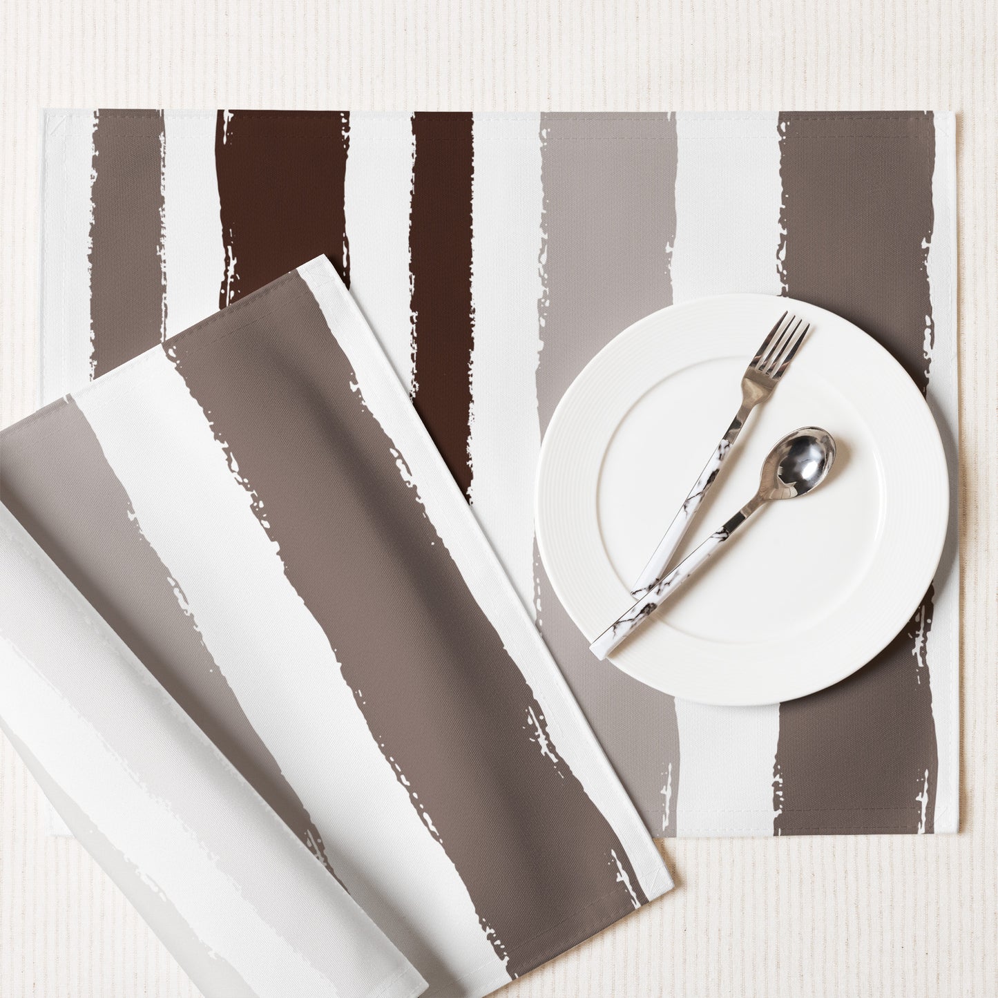 Placemat Set with Hand-painted Brush Stroke Print | PSBS-1161
