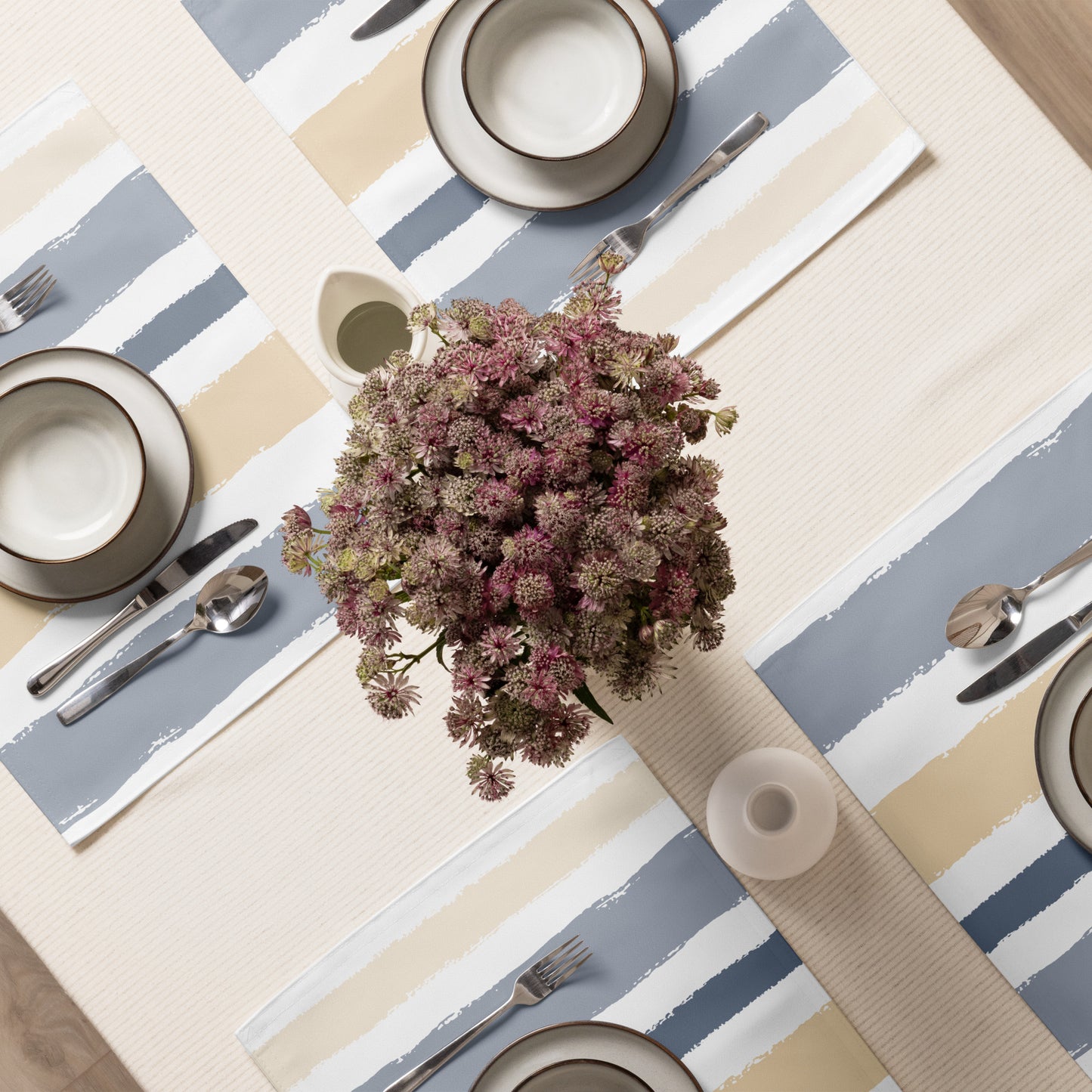 Multicolor Polyester Placemats with Hand-painted Brush Stroke Print — Set of 4 #PSBS-1163