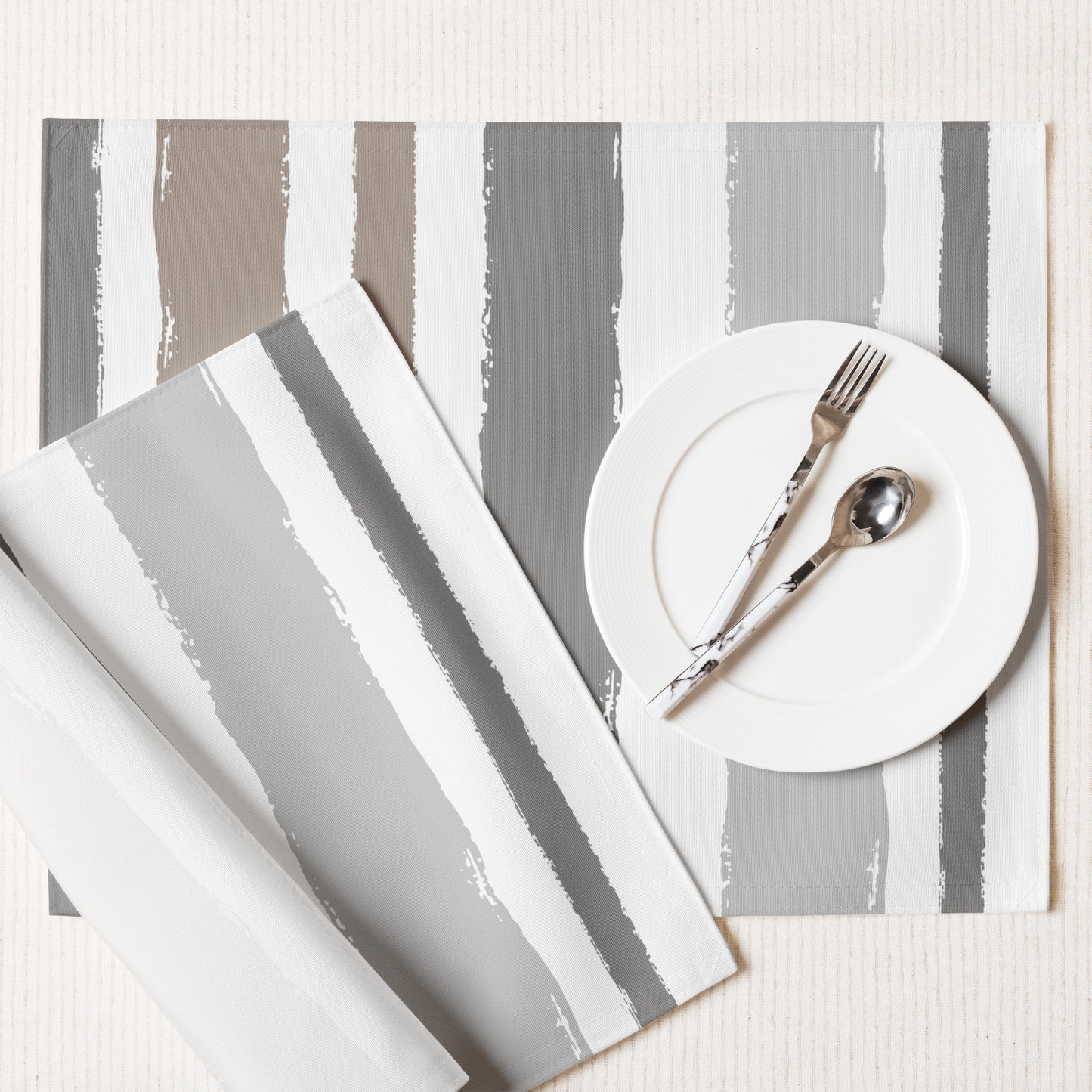 Placemat Set with Hand-painted Brush Stroke Print | PSBS-1171