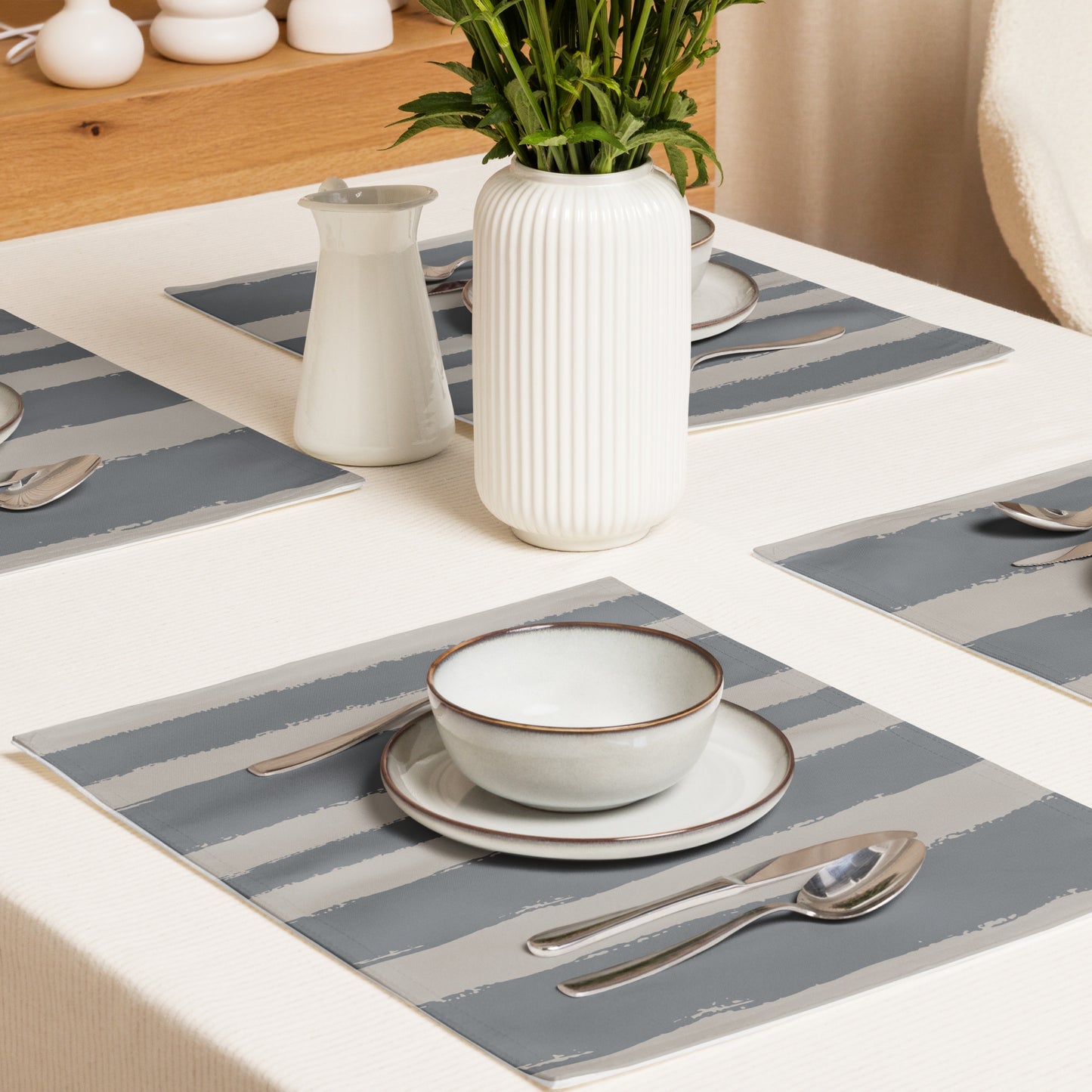 Placemat Set with Hand-painted Brush Stroke Print | PSBS-1203
