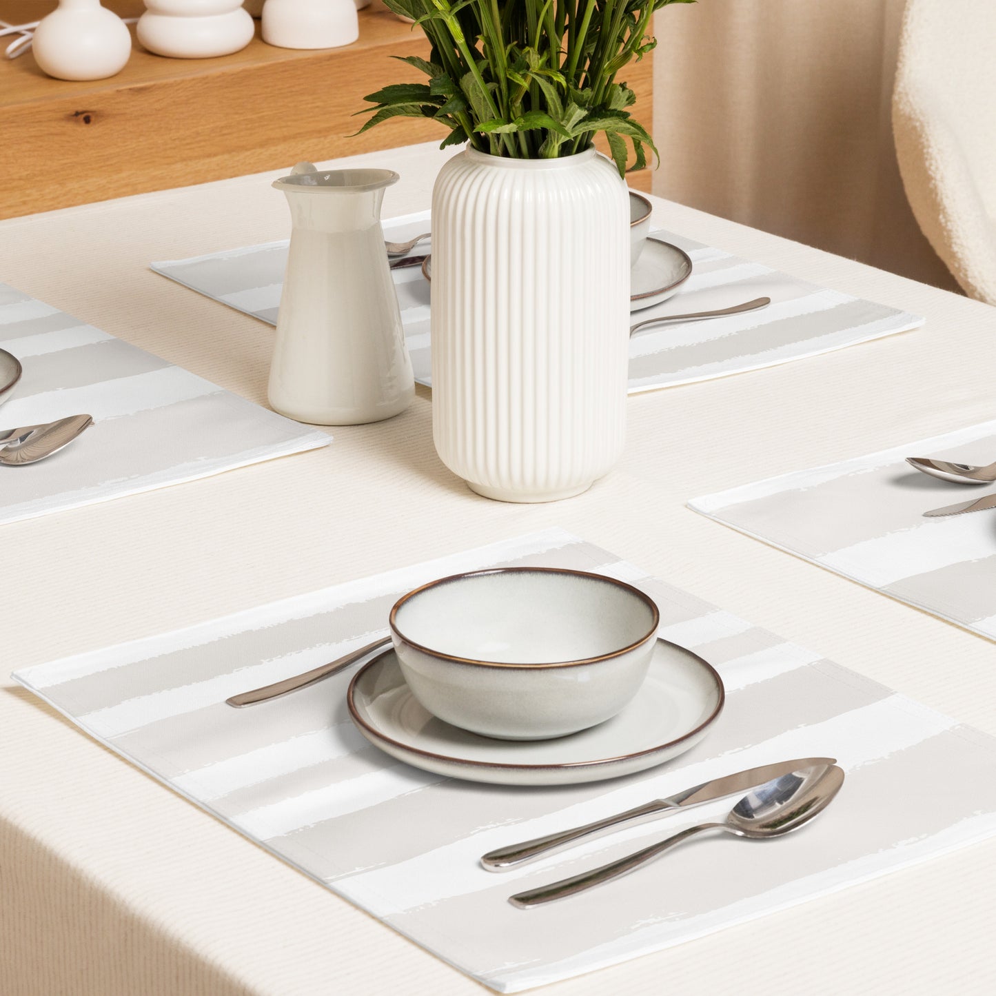 Placemat Set with Hand-painted Brush Stroke Print | PSBS-1204