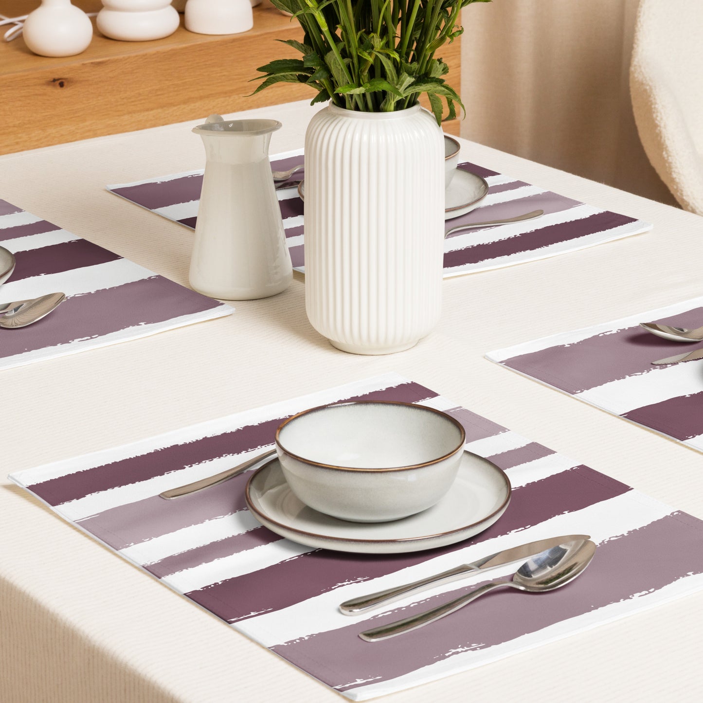 Placemat Set with Hand-painted Brush Stroke Print | PSBS-1211