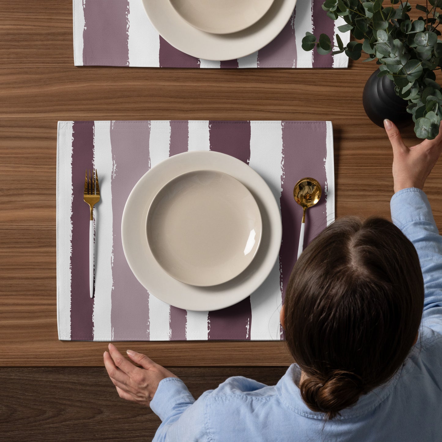 Placemat Set with Hand-painted Brush Stroke Print | PSBS-1211