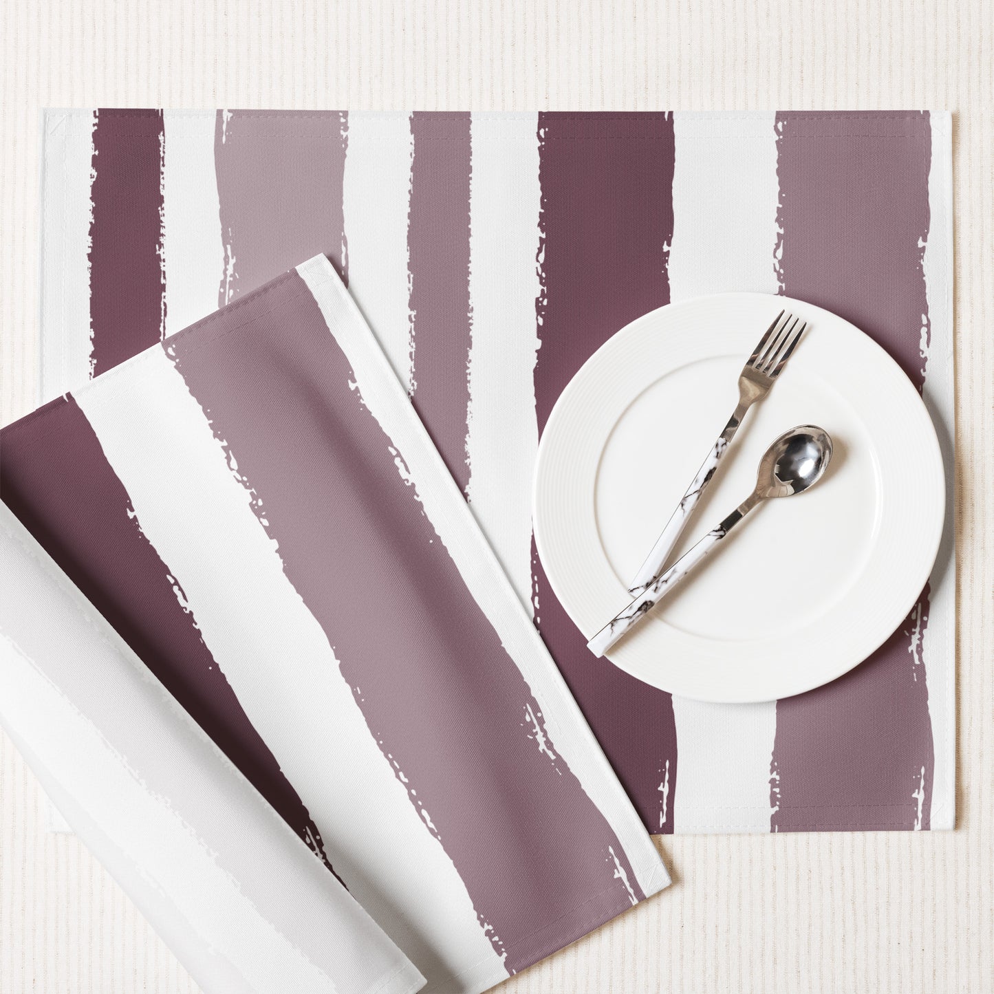 Placemat Set with Hand-painted Brush Stroke Print | PSBS-1211