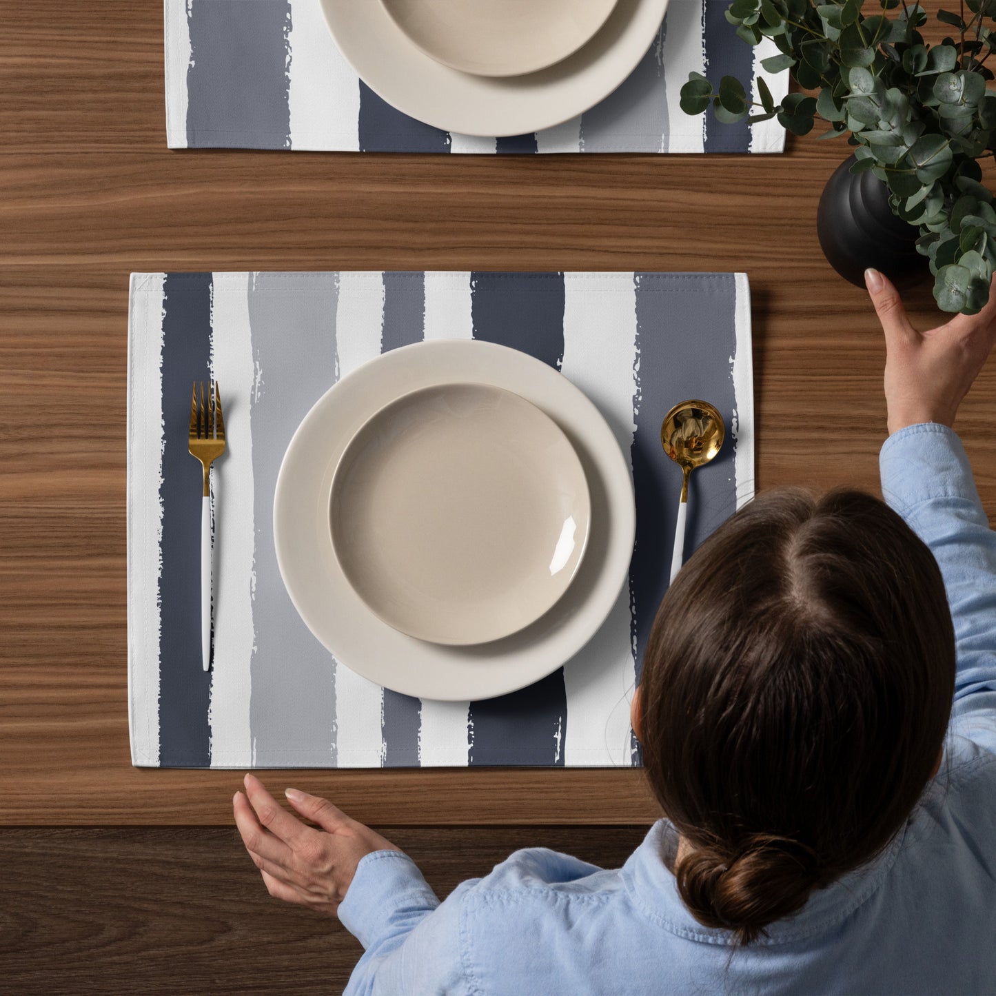 Placemat Set with Hand-painted Brush Stroke Print | PSBS-1212
