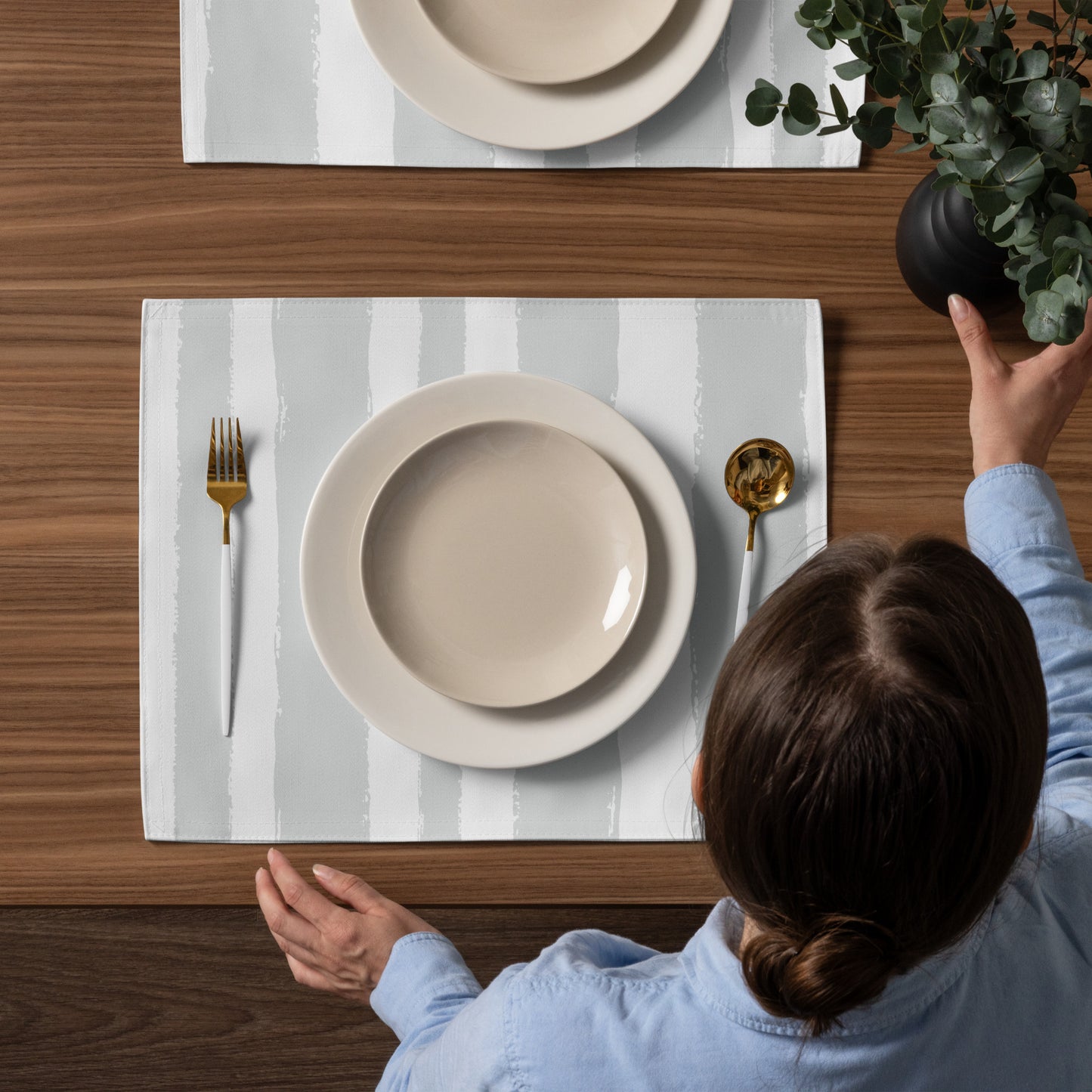 Placemat Set with Hand-painted Brush Stroke Print | PSBS-1214