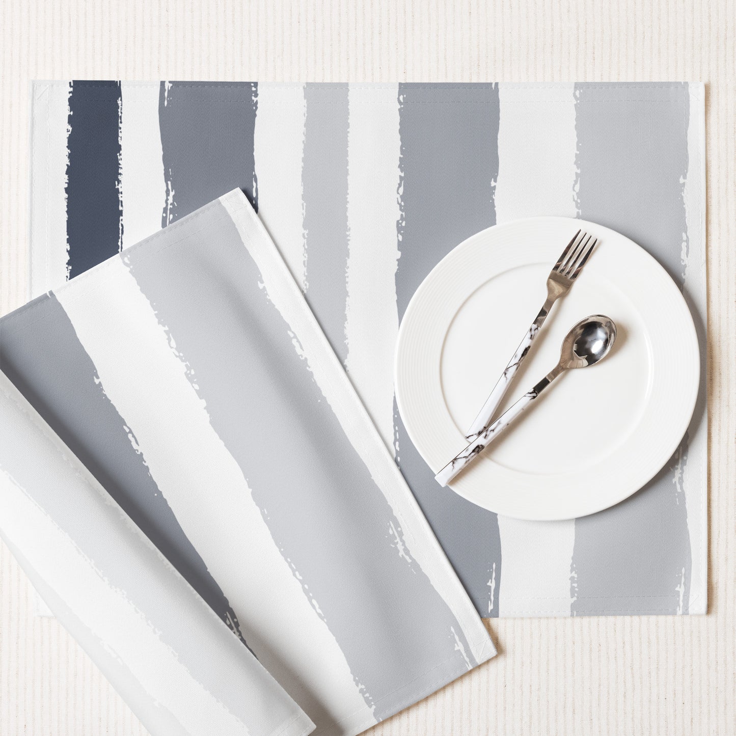 Placemat Set with Hand-painted Brush Stroke Print | PSBS-1221