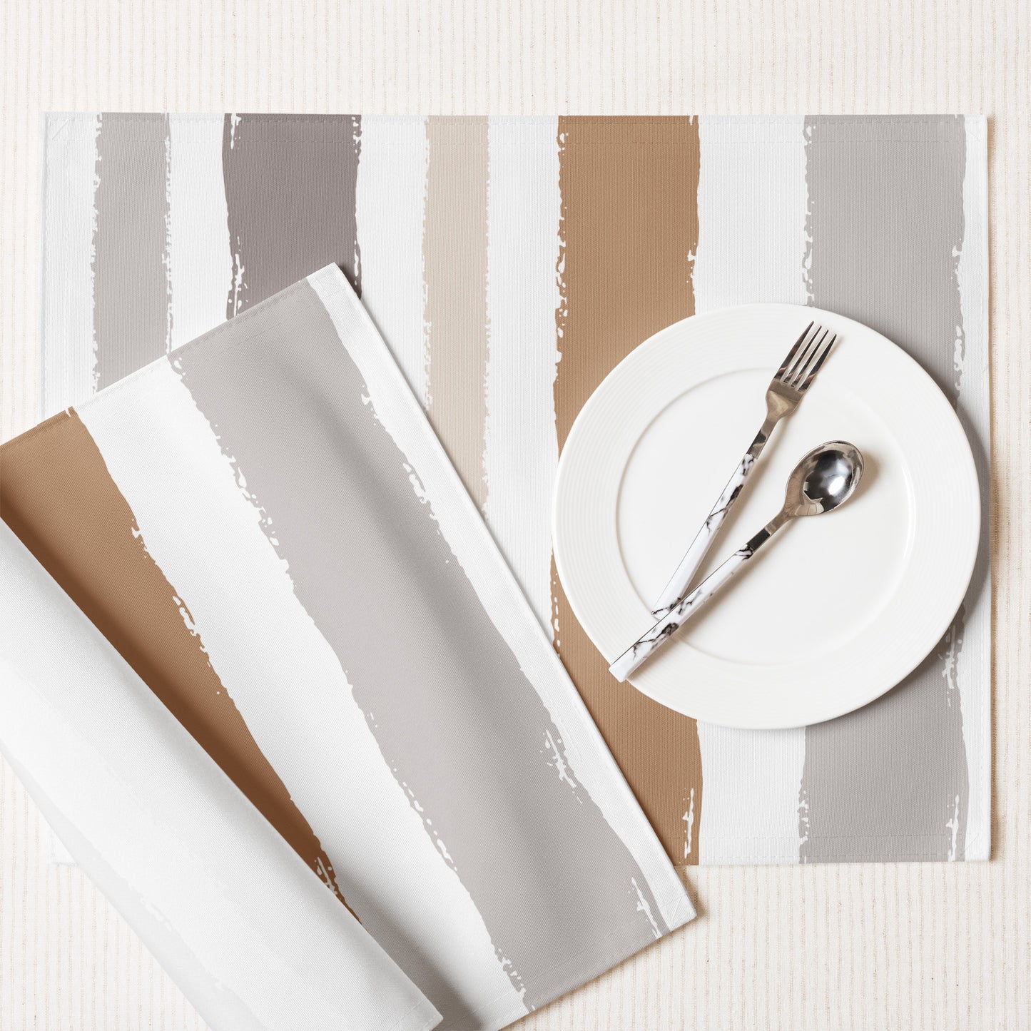 Placemat Set with Hand-painted Brush Stroke Print | PSBS-1222