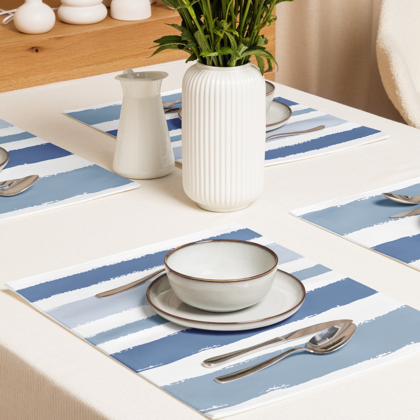 Placemat Set with Hand-painted Brush Stroke Print | PSBS-1231