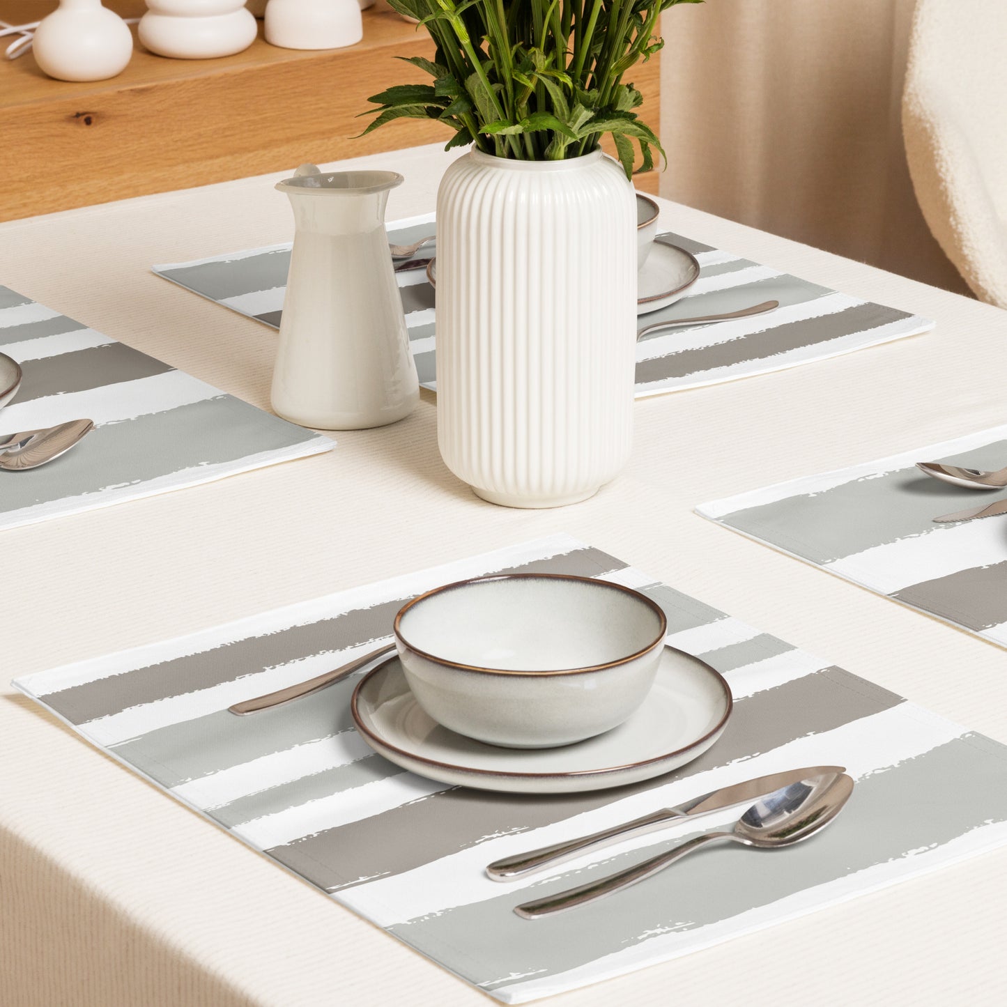 Placemat Set with Hand-painted Brush Stroke Print | PSBS-1242