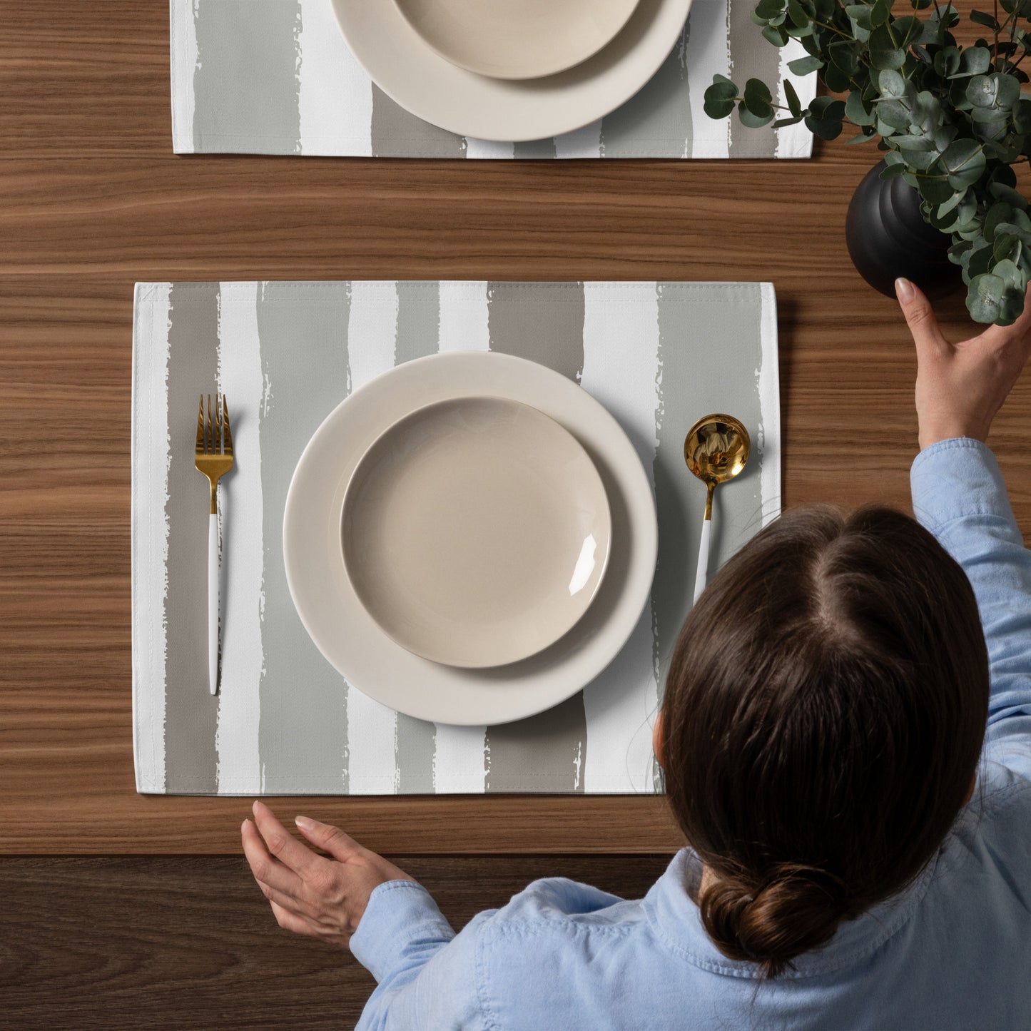 Placemat Set with Hand-painted Brush Stroke Print | PSBS-1242