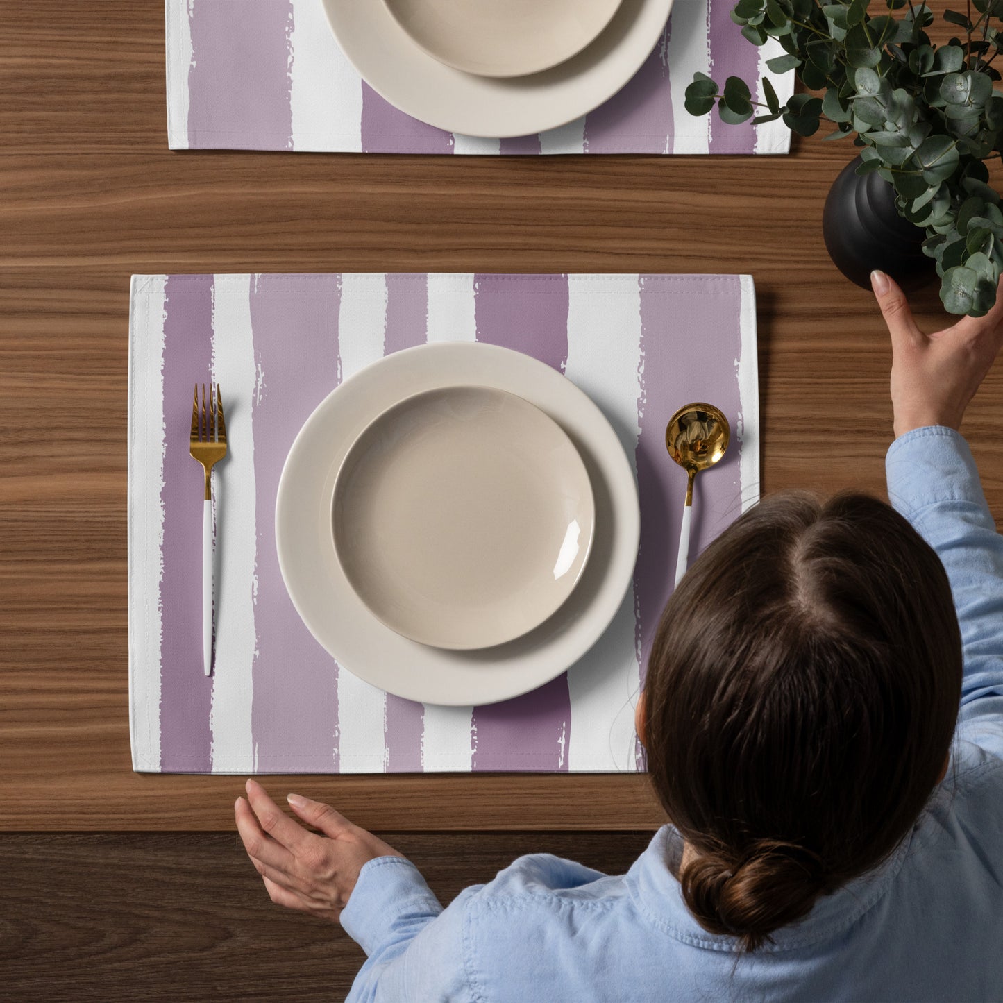 Placemat Set with Hand-painted Brush Stroke Print | PSBS-1251