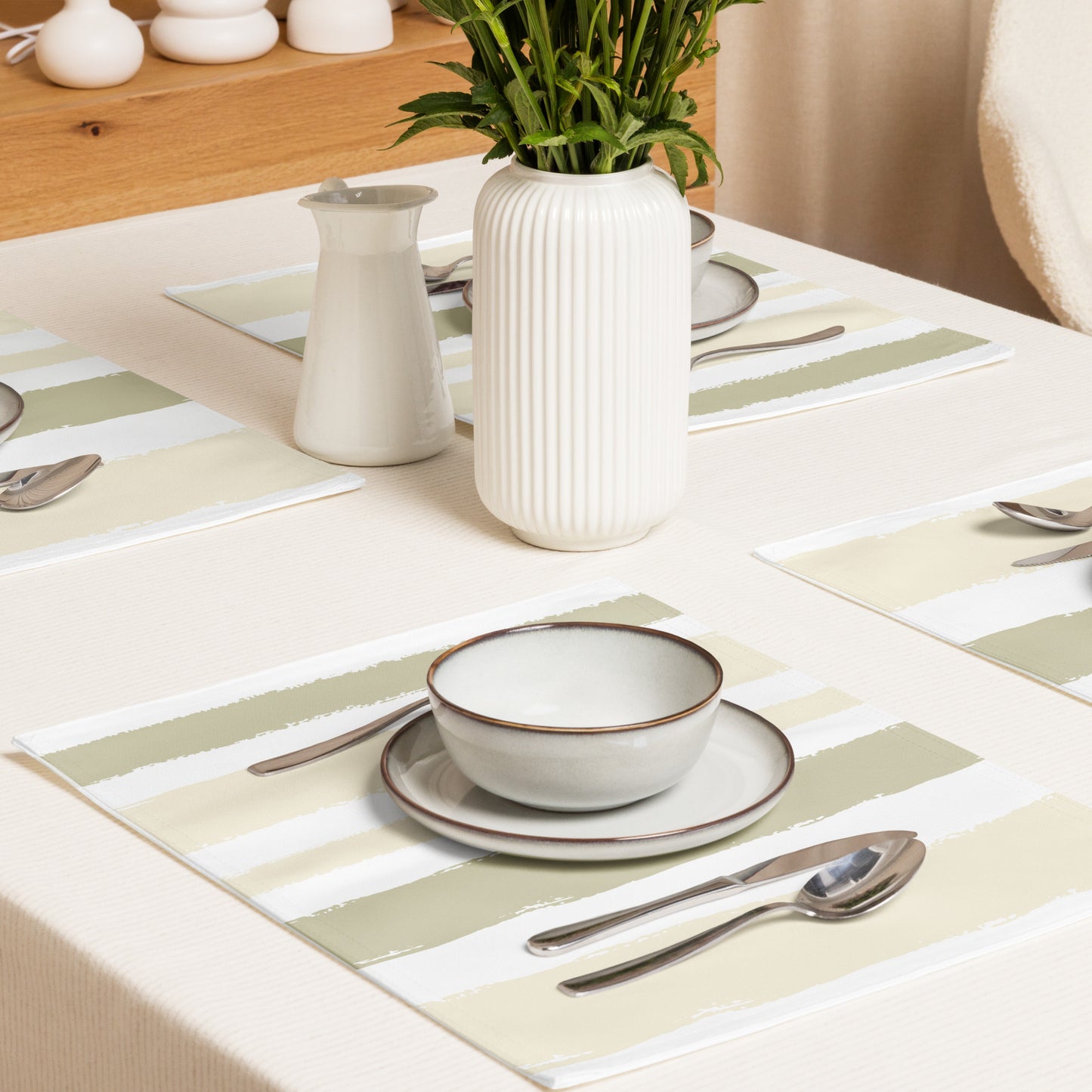 Placemat Set with Hand-painted Brush Stroke Print | PSBS-1255