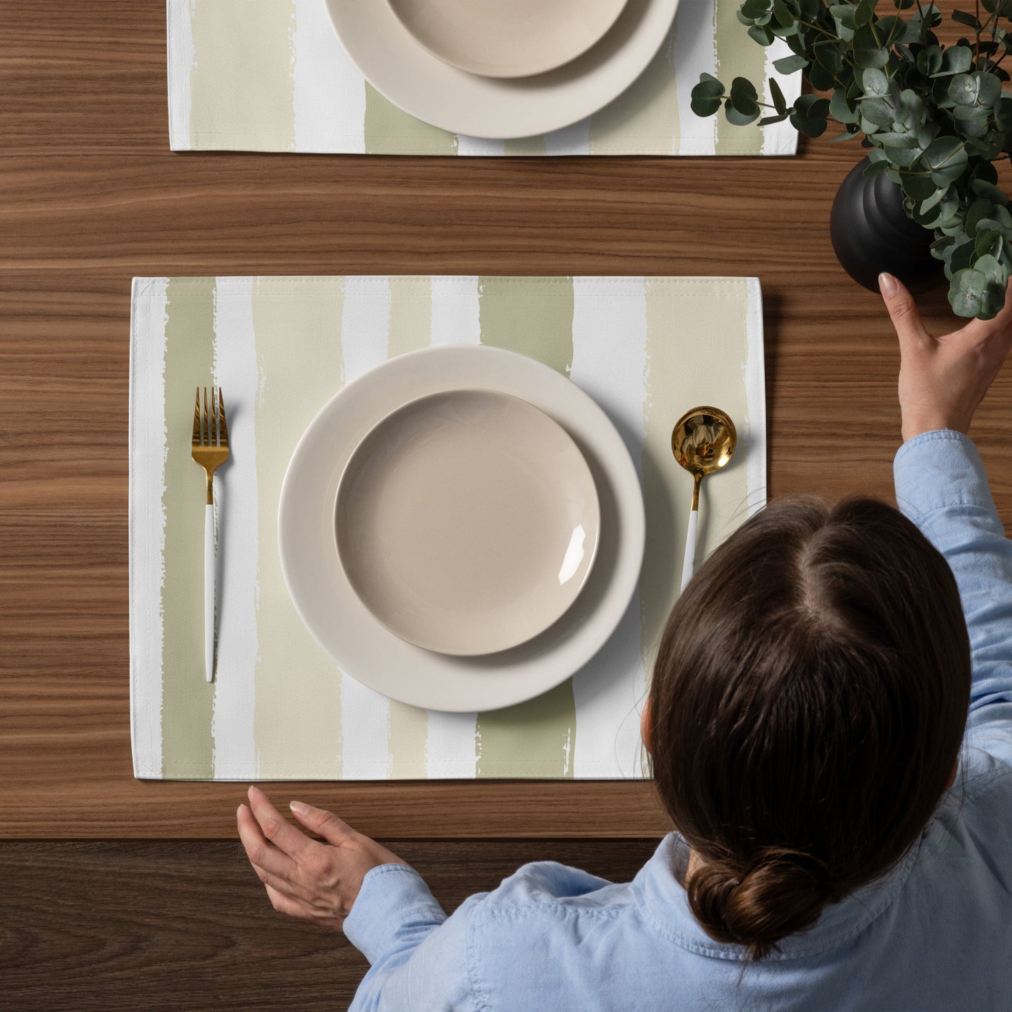 Placemat Set with Hand-painted Brush Stroke Print | PSBS-1255