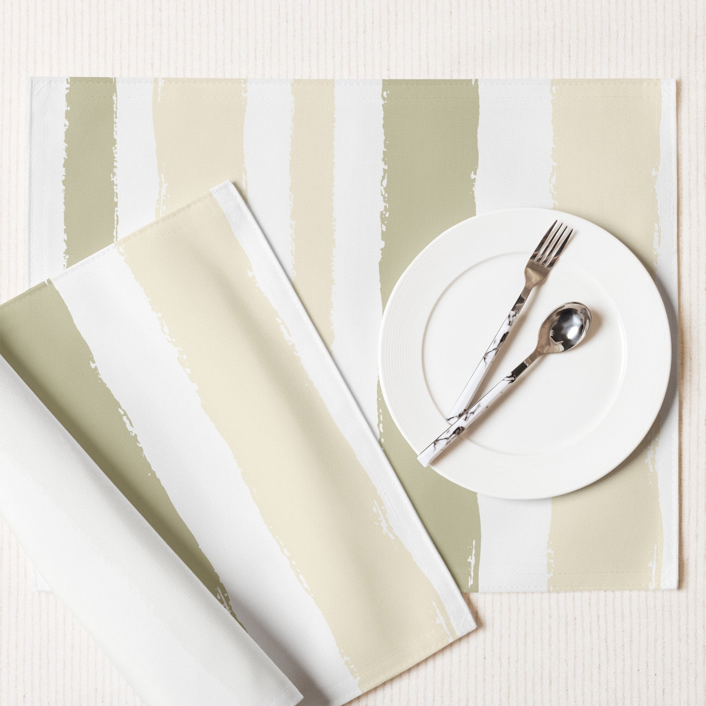 Placemat Set with Hand-painted Brush Stroke Print | PSBS-1255