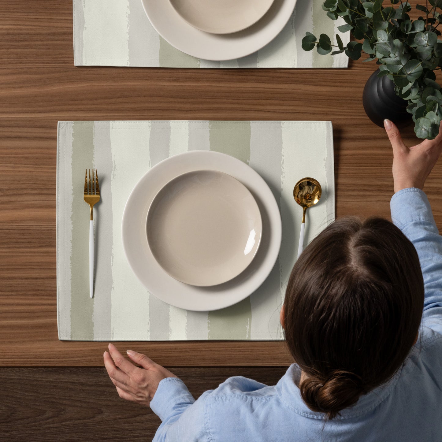 Placemat Set with Hand-painted Brush Stroke Print | PSBS-1263