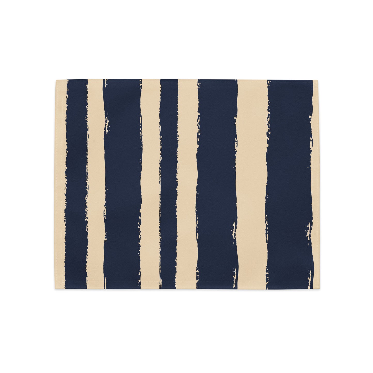 Navy Blue & Beige Polyester Placemats with Hand-painted Brush Stroke Print — Set of 4 #PSBS-1275