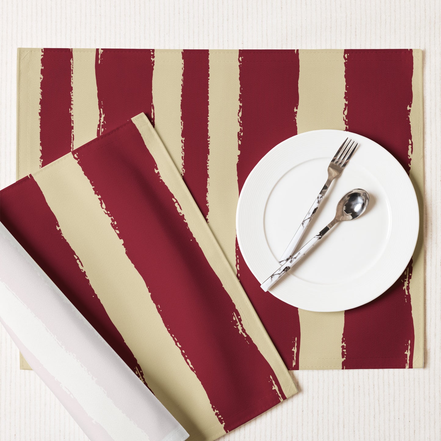 Placemat Set with Hand-painted Brush Stroke Print | PSBS-1284