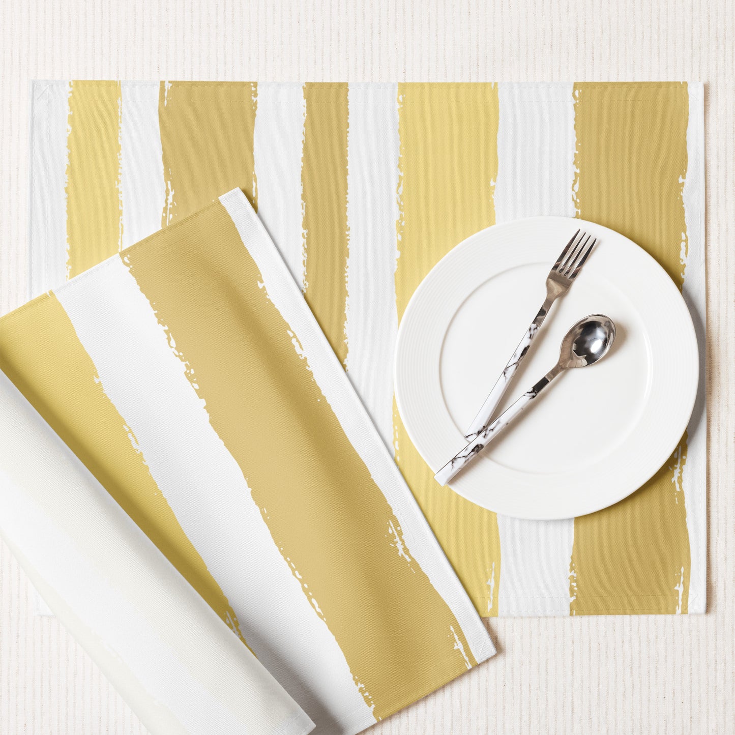 Placemat Set with Hand-painted Brush Stroke Print | PSBS-1381
