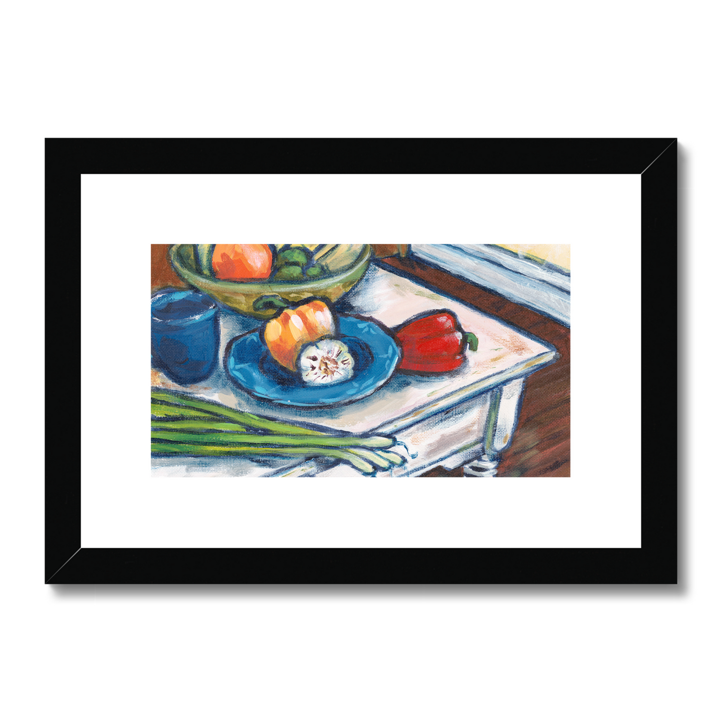 Framed Fine Art Print, White Mat - 8x6 10x8 12x8 inches | Still Life in Acrylic, FPH-1000-1101