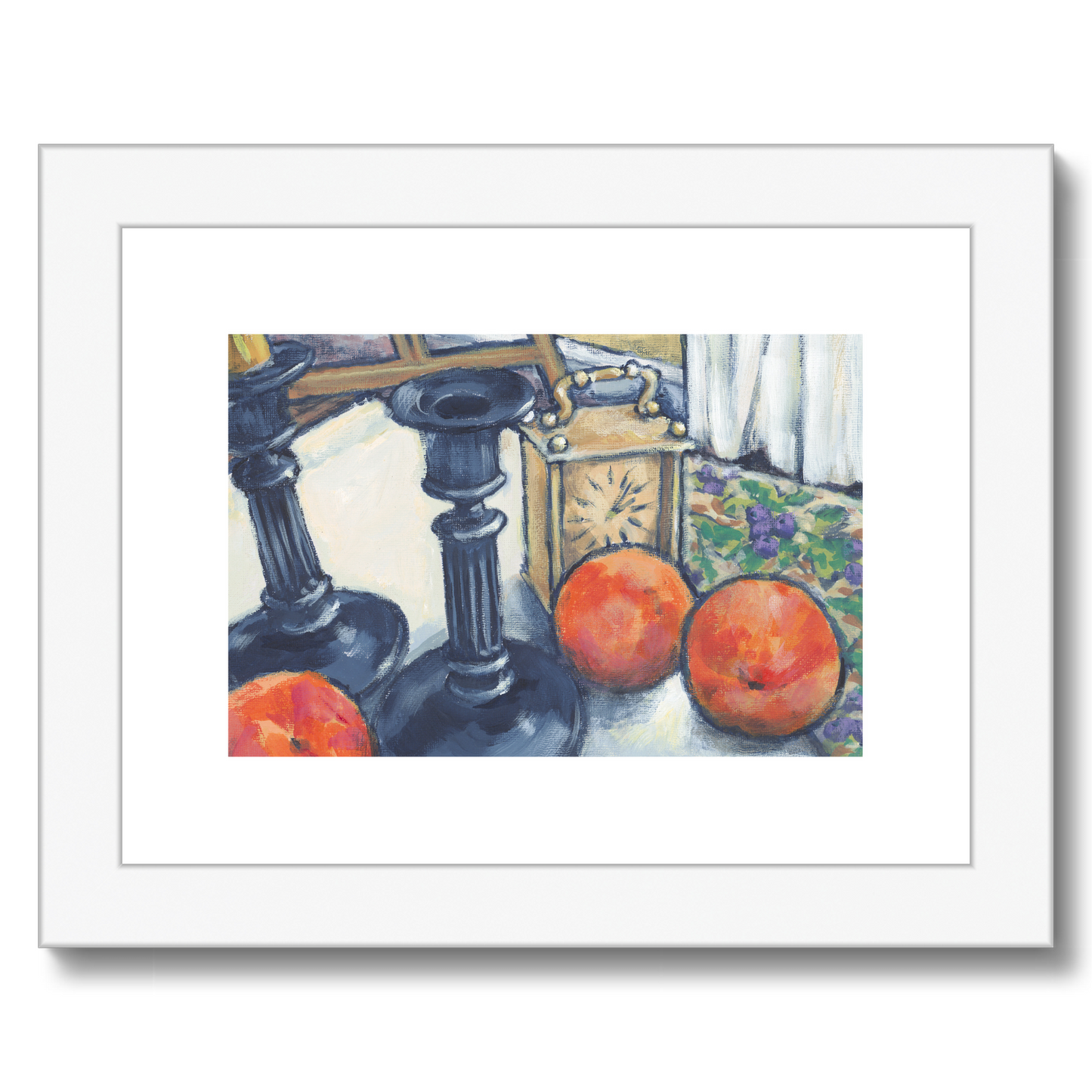 Framed Fine Art Print, White Mat - 8x6 10x8 12x8 inches | Still Life in Acrylic, FPH-1000-1102
