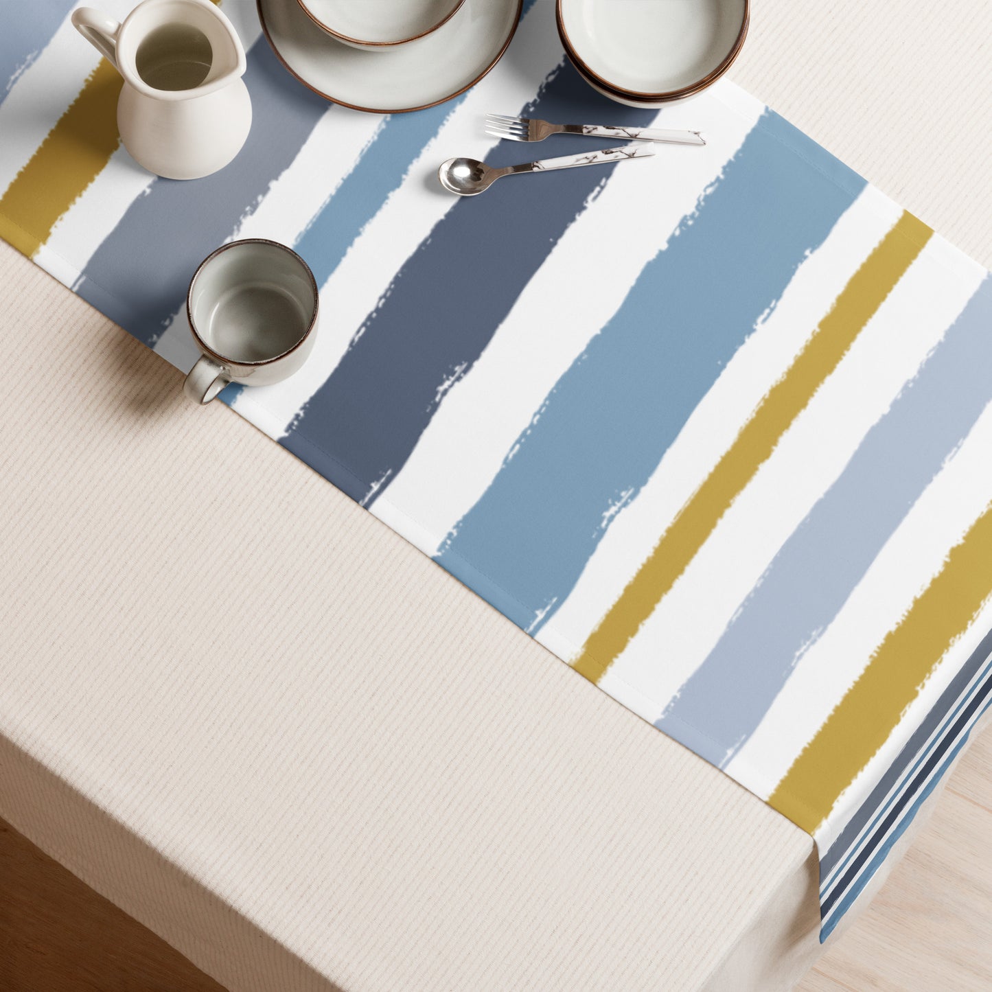 Table Runner with Hand-painted Brush Stroke Print | TRBS-1020