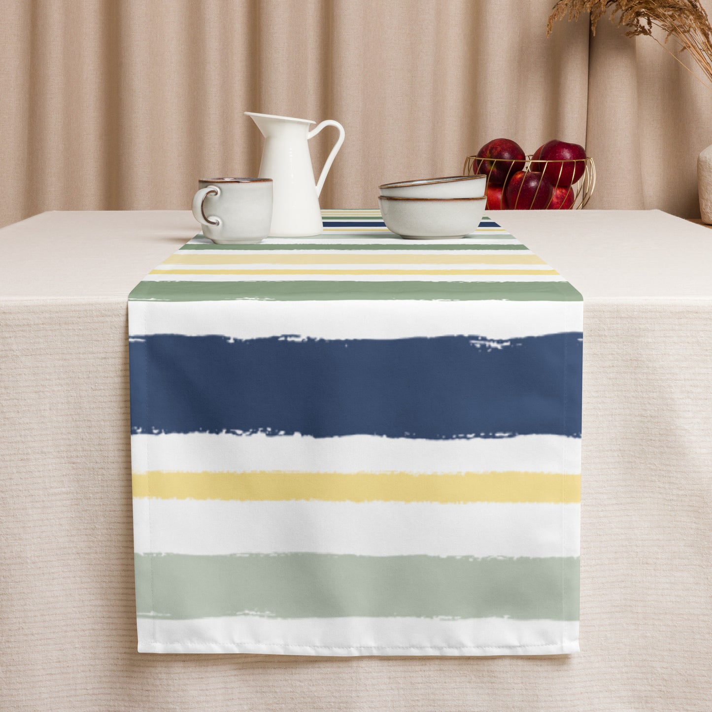 Table Runner with Hand-painted Brush Stroke Print | TRBS-1050
