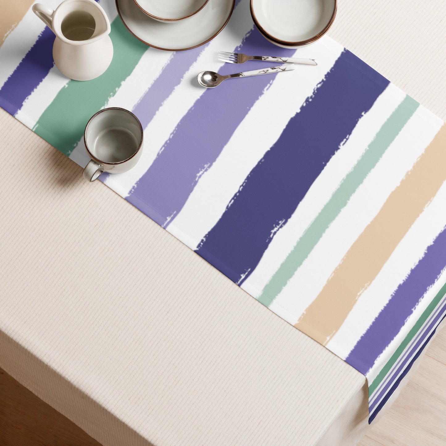 Table Runner with Hand-painted Brush Stroke Print | TRBS-1090