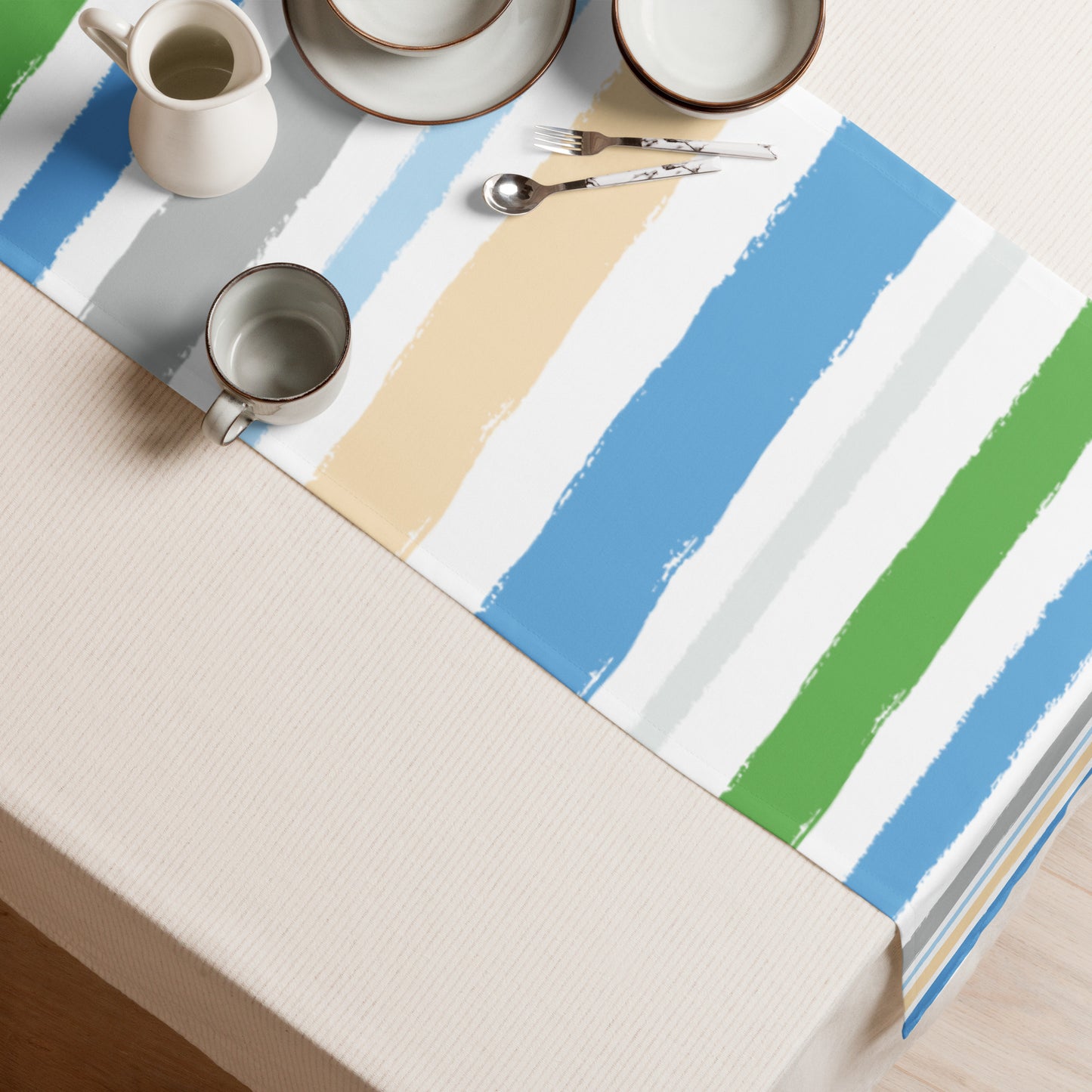 Table Runner with Hand-painted Brush Stroke Print | TRBS-1100