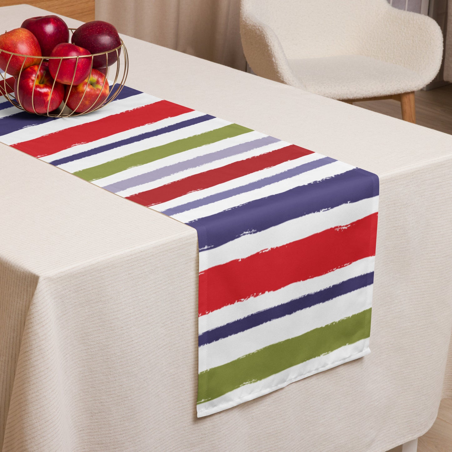 Table Runner with Hand-painted Brush Stroke Print | TRBS-1110