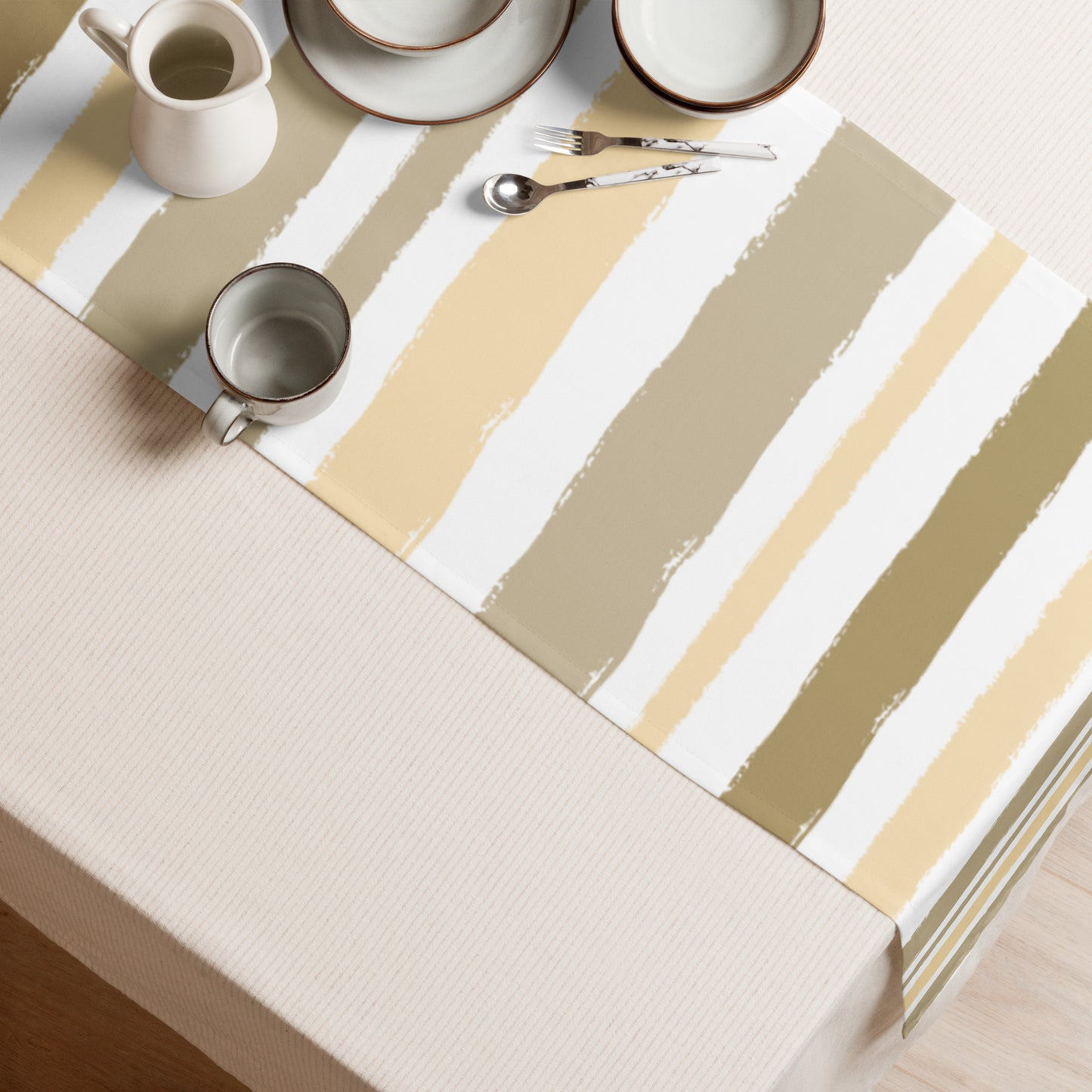 Table Runner with Hand-painted Brush Stroke Print | TRBS-1136