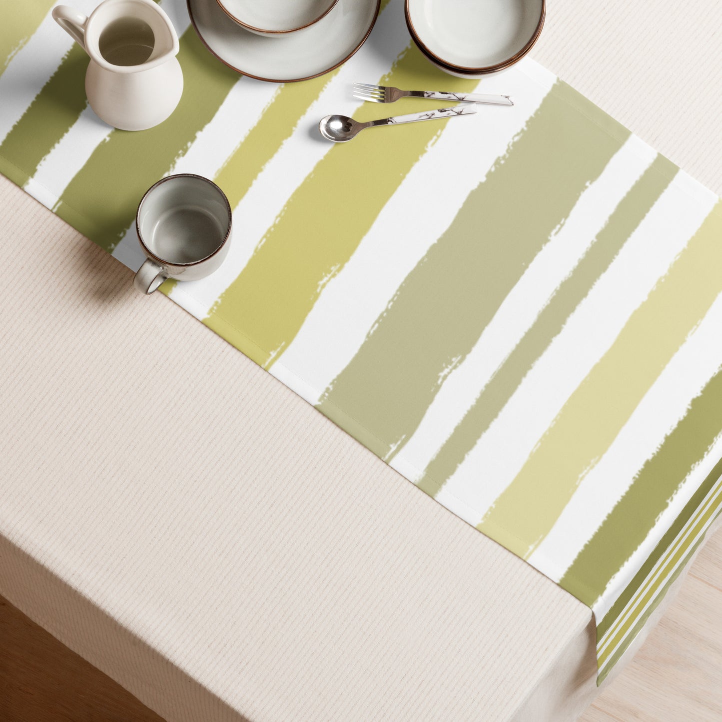 Table Runner with Hand-painted Brush Stroke Print | TRBS-1142