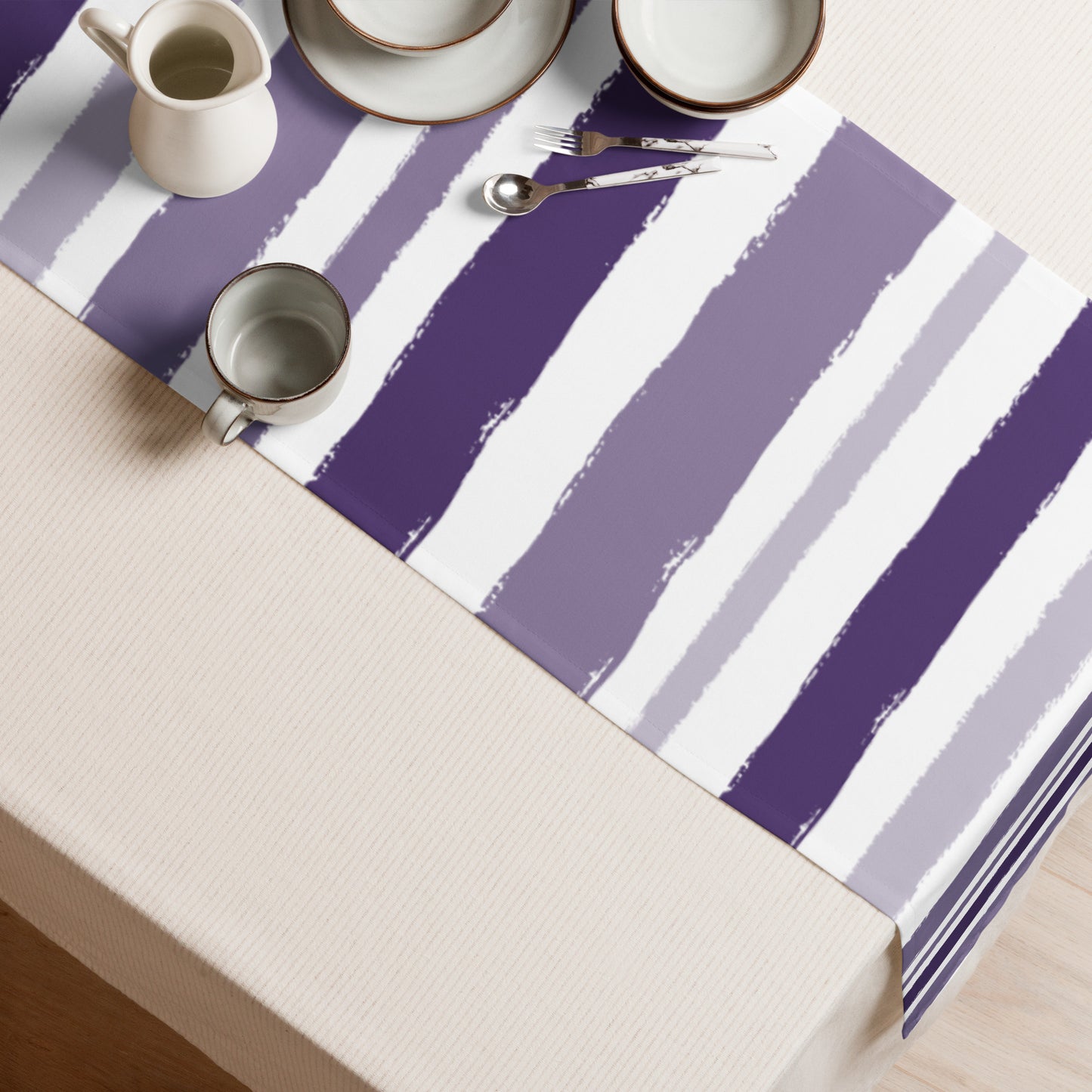 Table Runner with Hand-painted Brush Stroke Print | TRBS-1143