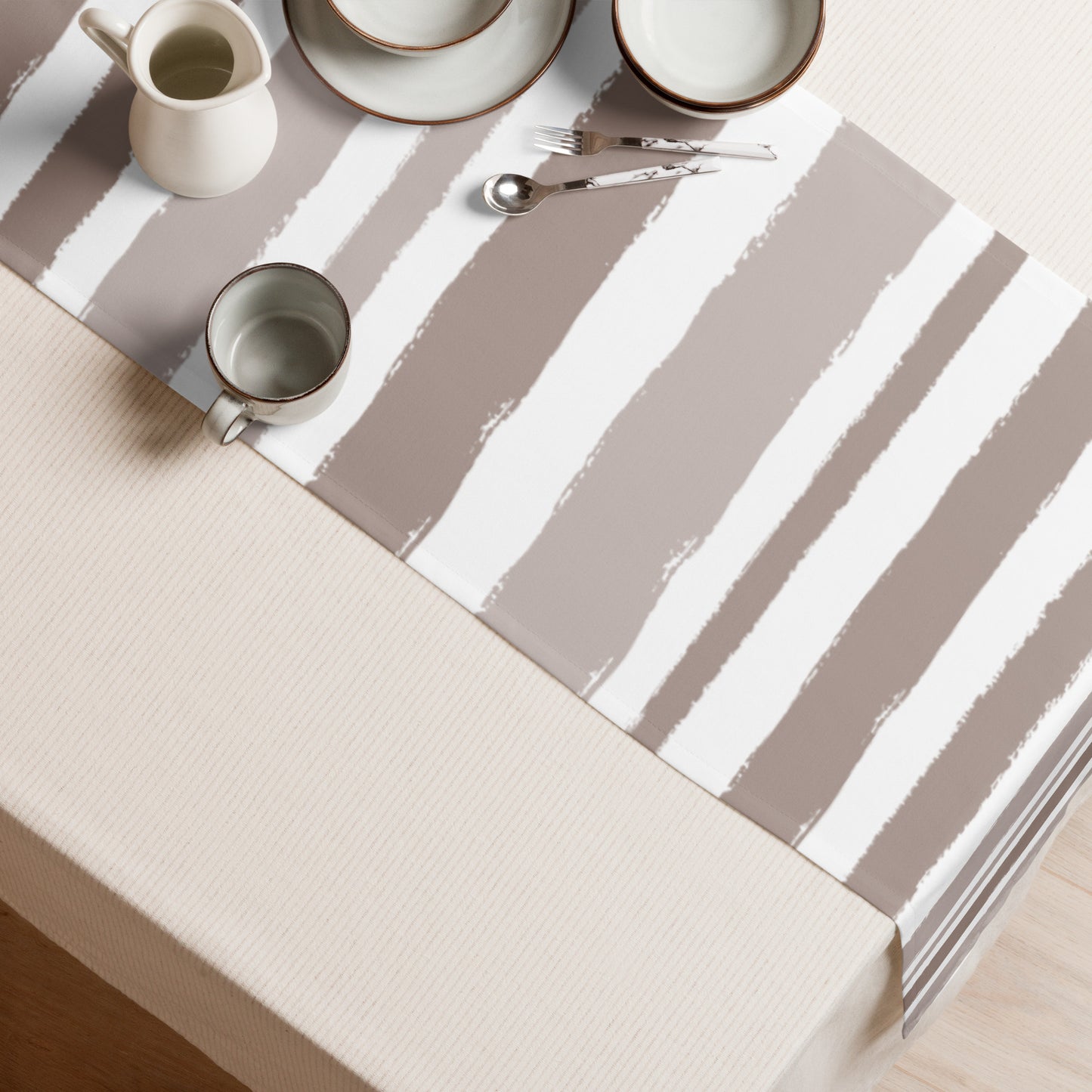 Table Runner with Hand-painted Brush Stroke Print | TRBS-1152