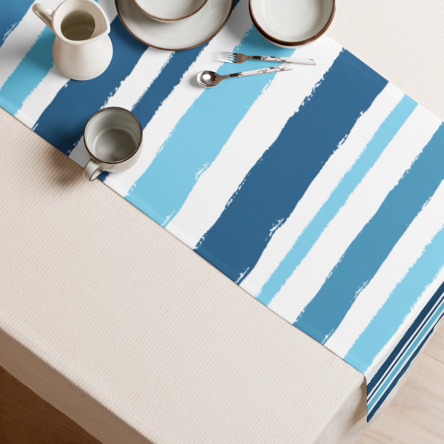 Table Runner with Hand-painted Brush Stroke Print | TRBS-1153