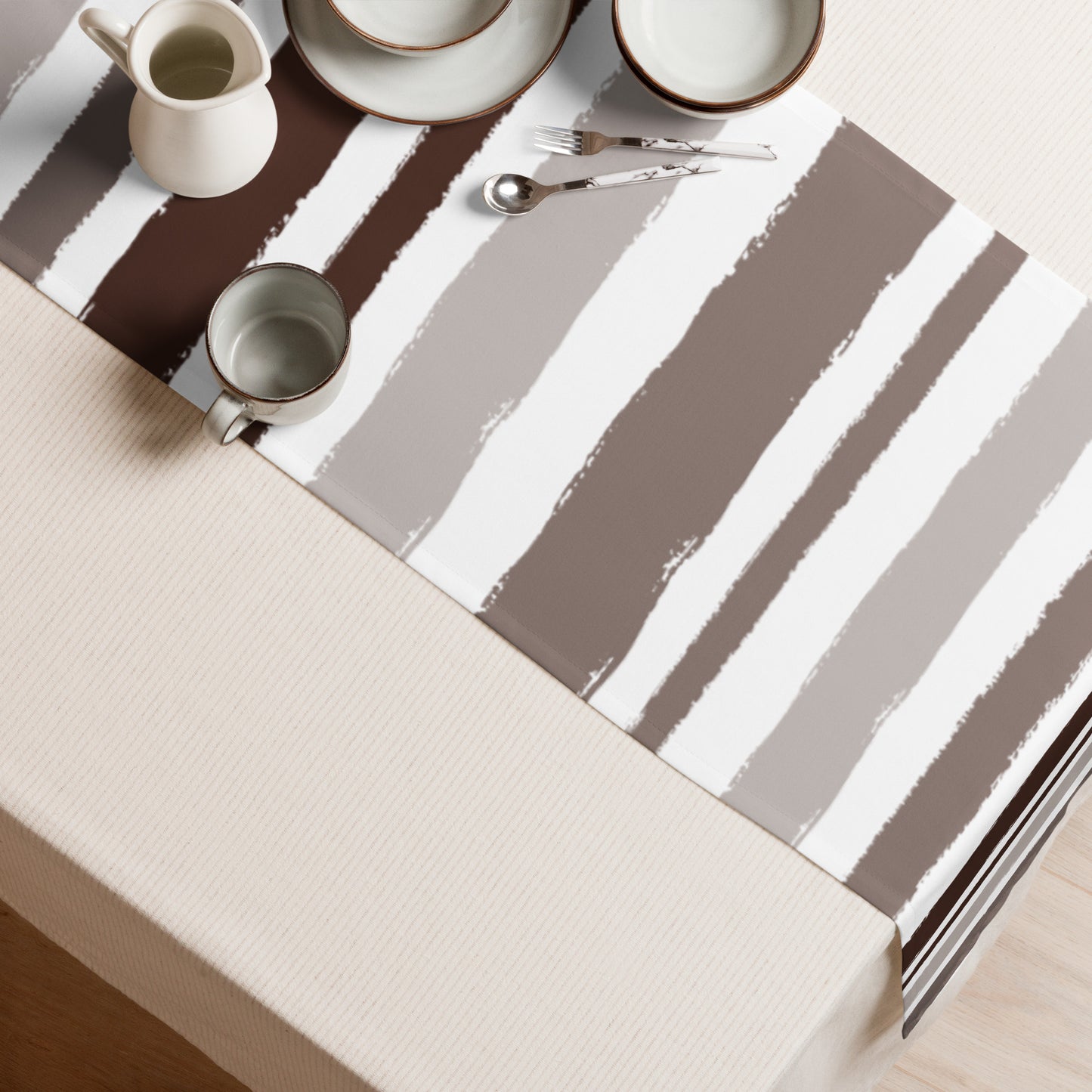 Table Runner with Hand-painted Brush Stroke Print | TRBS-1161