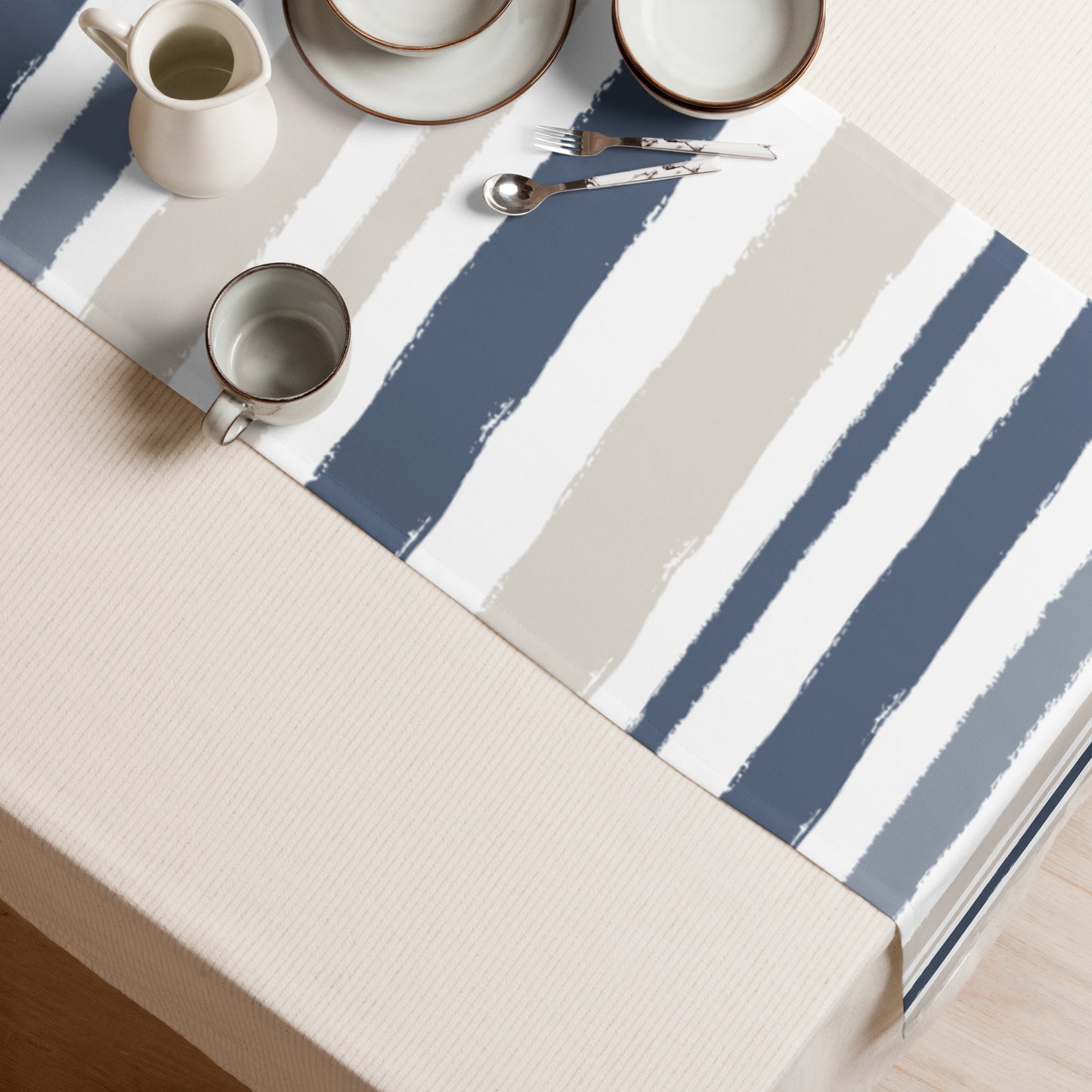 Table Runner with Hand-painted Brush Stroke Print | TRBS-1162