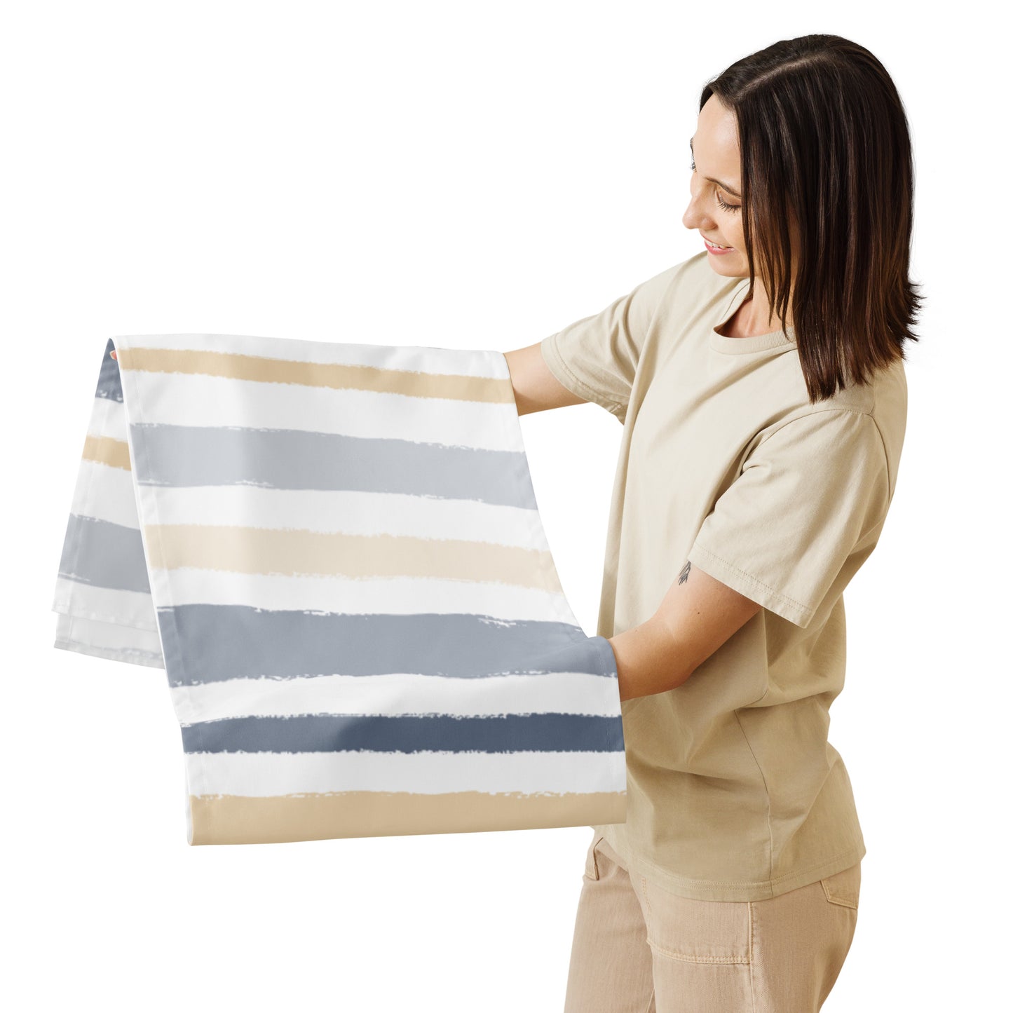 Table Runner with Hand-painted Brush Stroke Print | TRBS-1163