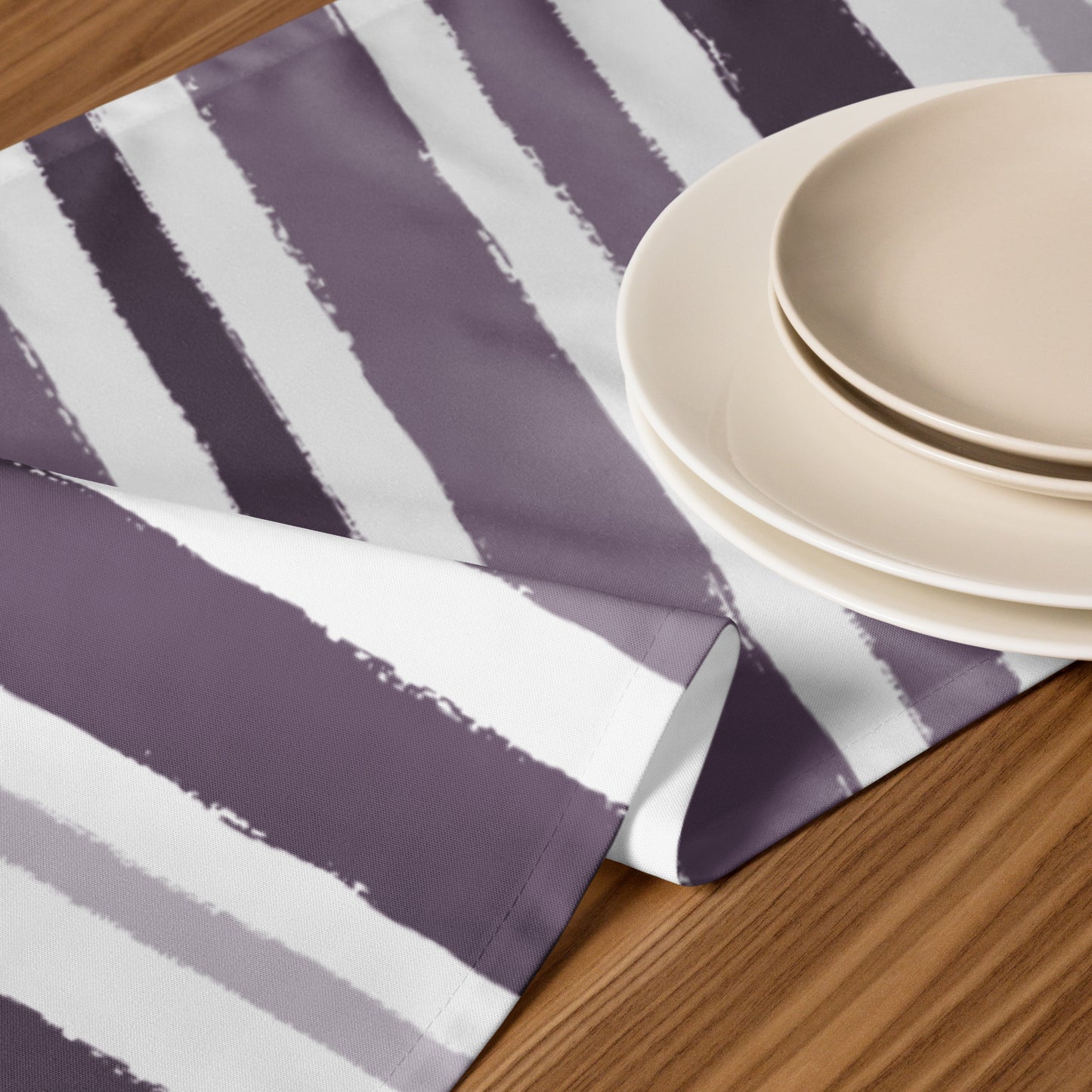 Table Runner with Hand-painted Brush Stroke Print | TRBS-1182