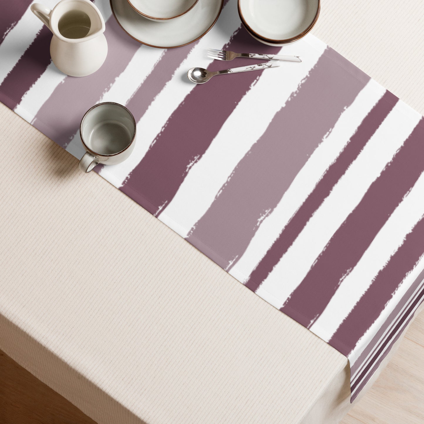 Table Runner with Hand-painted Brush Stroke Print | TRBS-1211